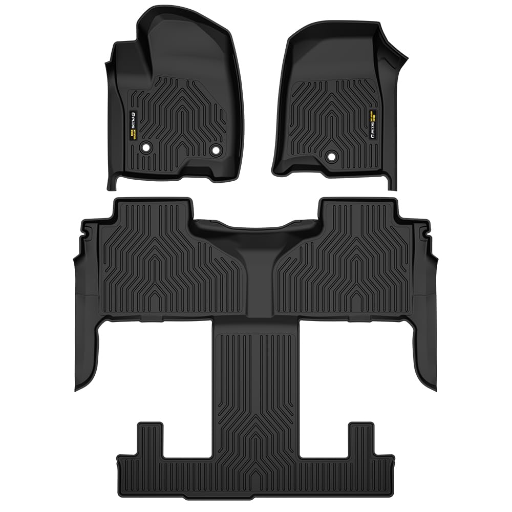 G-PLUS TPE Floor Mats Cargo Liners,Compatible with 2021 2022 2023 Chevy Tahoe/GMC Yukon w/ 2nd Row Bucket Seats Floor Liners All