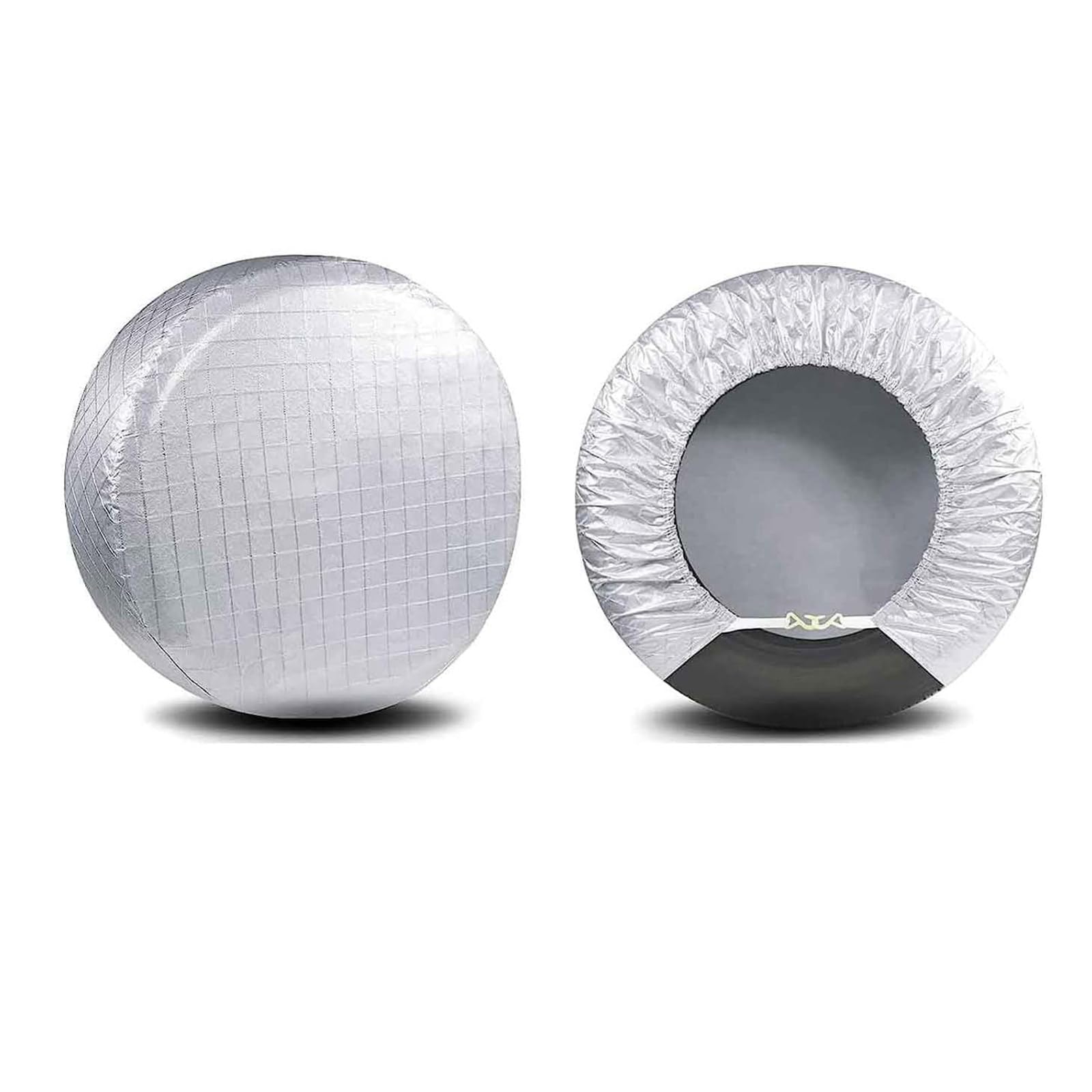 Amfor Set Of 2 Tire Covers,Waterproof Aluminum Film Tire Sun Protectors,Weatherproof Tire Protectors (White-2Pcs, 36 ''-39 '')