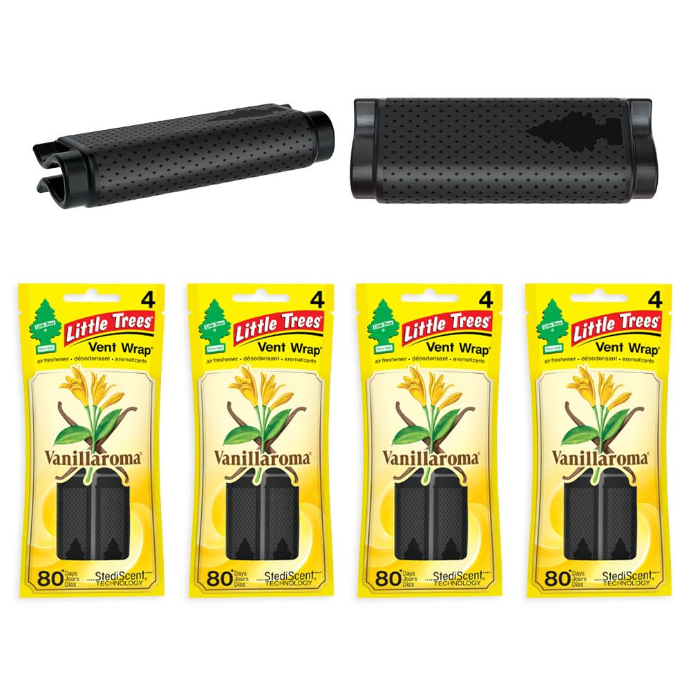 Little Trees Car Air Freshener. Vent Wrap Provides Long-Lasting Scent, Invisibly Fresh. Vanillaroma, 16 Air Fresheners