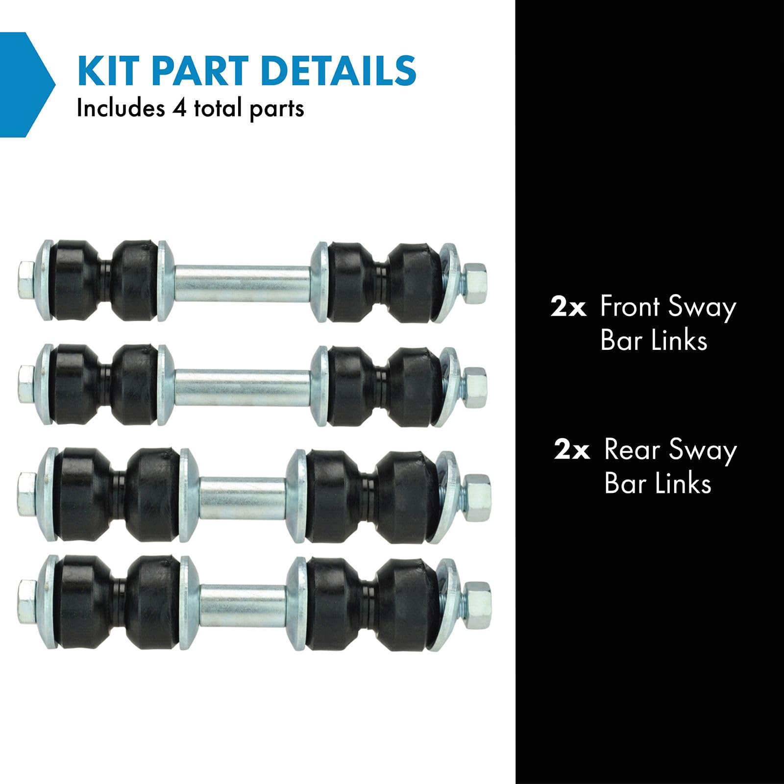 Trq Sway Bar Stabilizer Link Set Front & Rear Compatible With 83-85 Starion