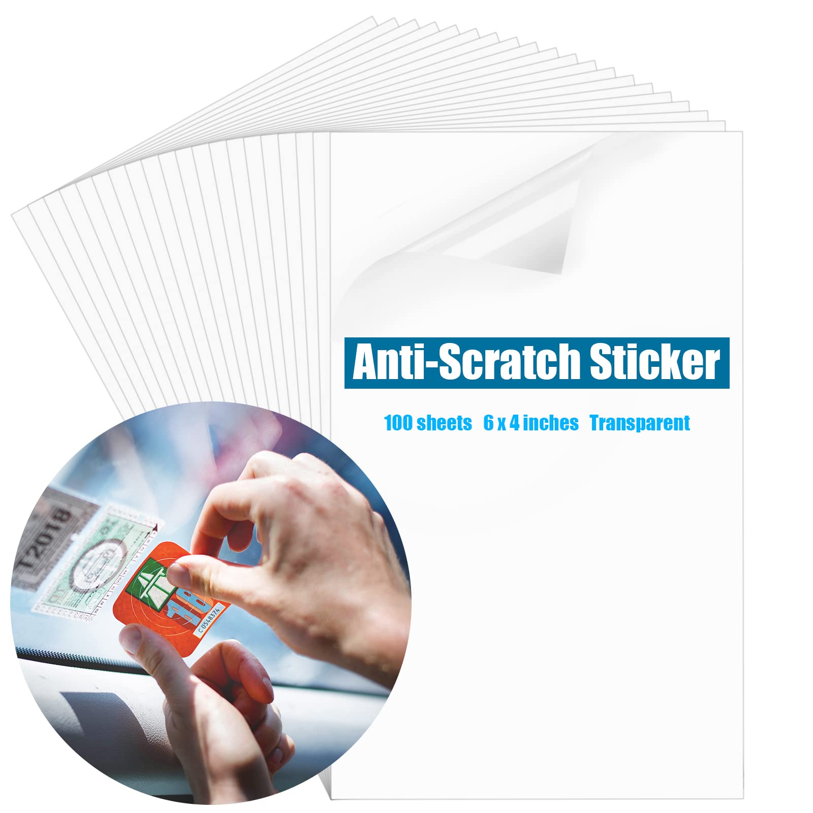 50 Pieces Clear Windshield Stickers Car Windshield Sticker Windshield Applicator Vinyl Cling Windshield Sticker For Parking Perm