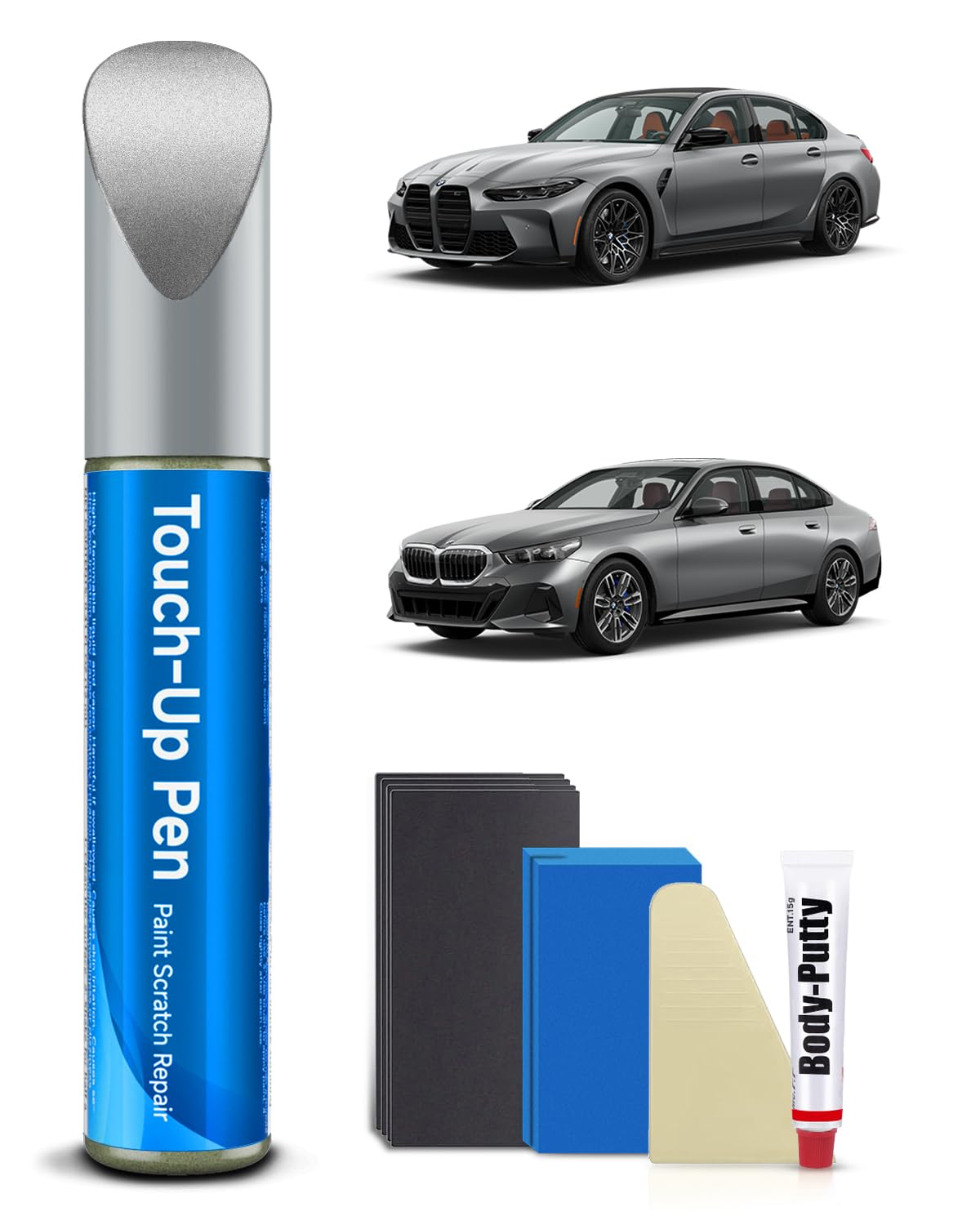 Teslaunch Titan Silver(354) For Bmw Car Touch Up Paint Kit,Exact Match Car Scratch Repair Touch Up Paint Kit (Titan Silver Metal