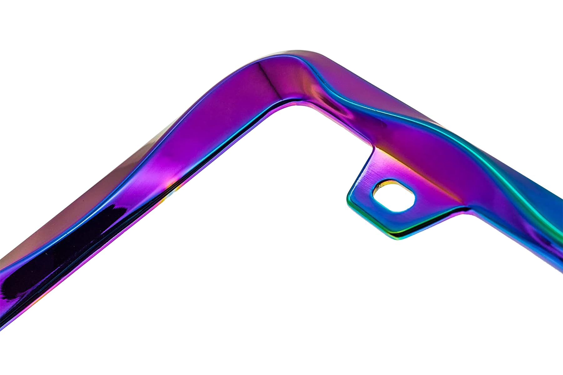 Creathome 3D Curly Wave Pattern Neo Chrome License Plate Frame From Pure Zinc Alloy Metal
