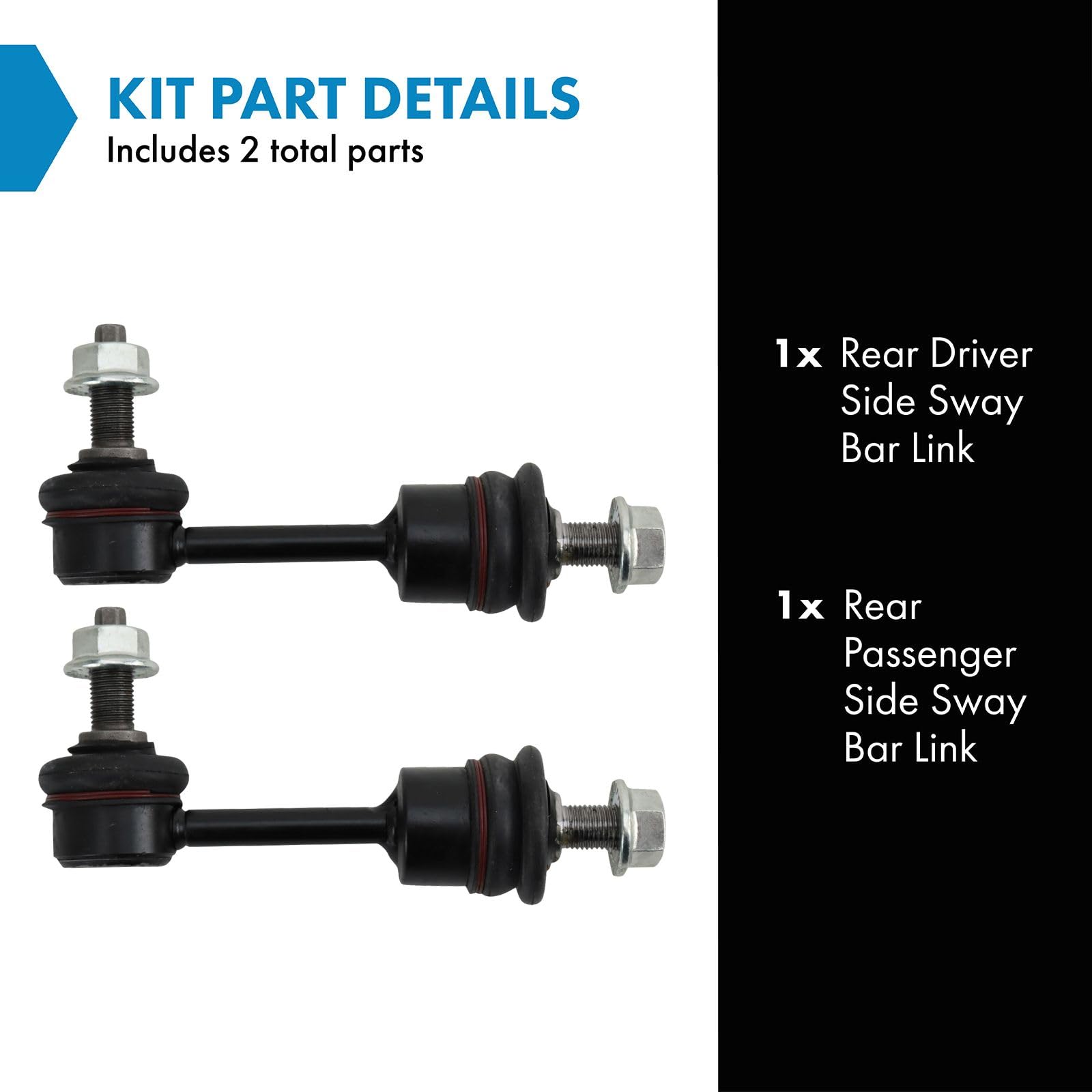 Trq Rear Sway Bar Stabilizer Link Set Compatible With 2019-2021 Hyundai Santa Fe 2016-2019 Kia Sorento