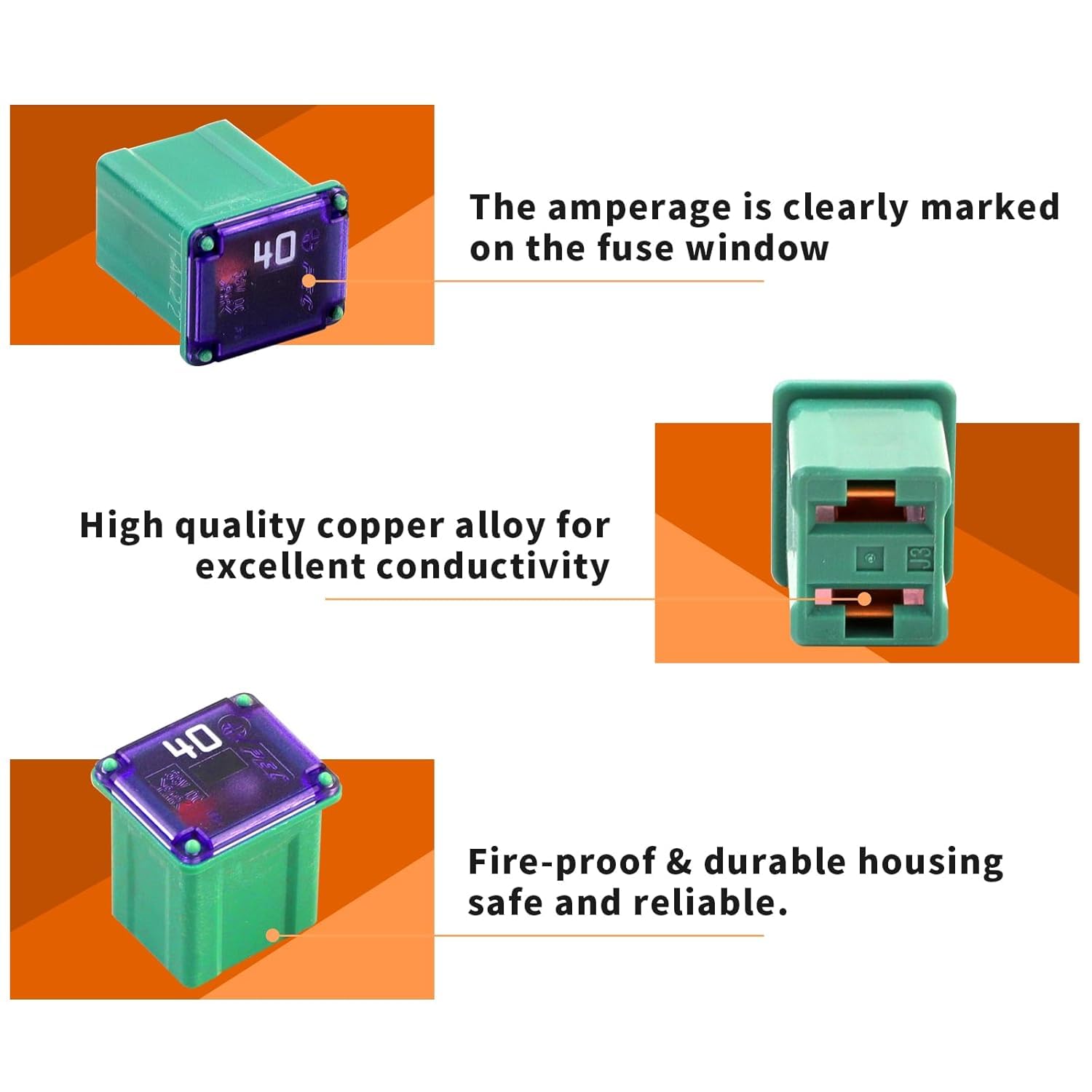 Jcase Fuse Kit Mini Jcase Fuse Assortment Low Profile 40A Fit For Ford Chevy/Gm Nissan And Toyota Pickup Trucks Cars And Suvs