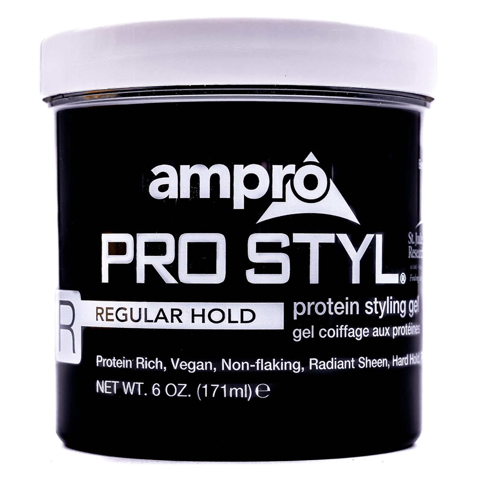 Ampro Pro Styl Styling Gel - Protects and Strengthens Your Strands - Non-Flaking  Alcohol Free  Vegan Formula - Flexible  Touchable Hold for All Hair Textures - Regular - 6 oz-New