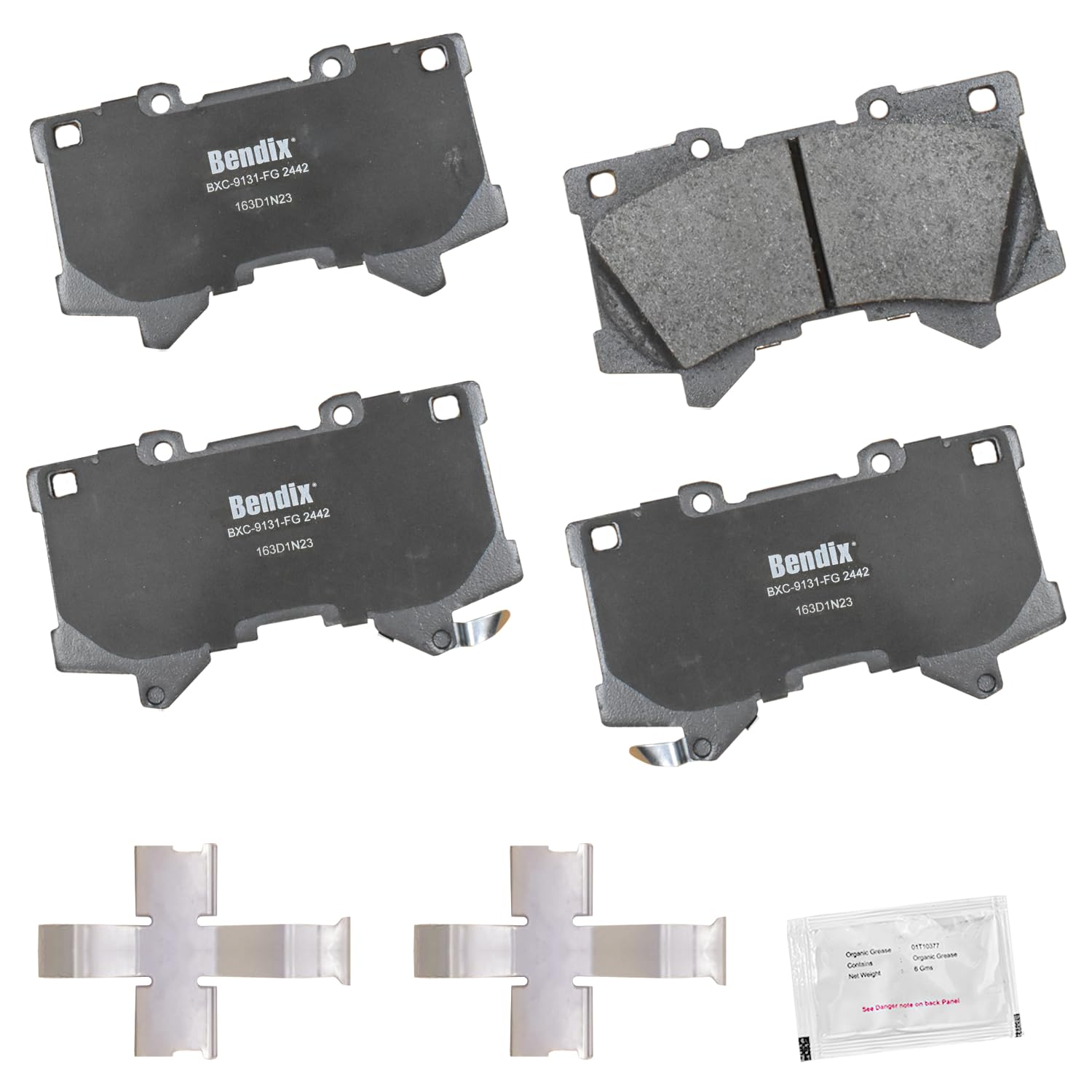 Bendix Priority1 Cfc2442 Ceramic Front Brake Pads For Lexus Lx600 2024-2022, Toyota Sequoia 2024-2023, Tundra 2024-2022