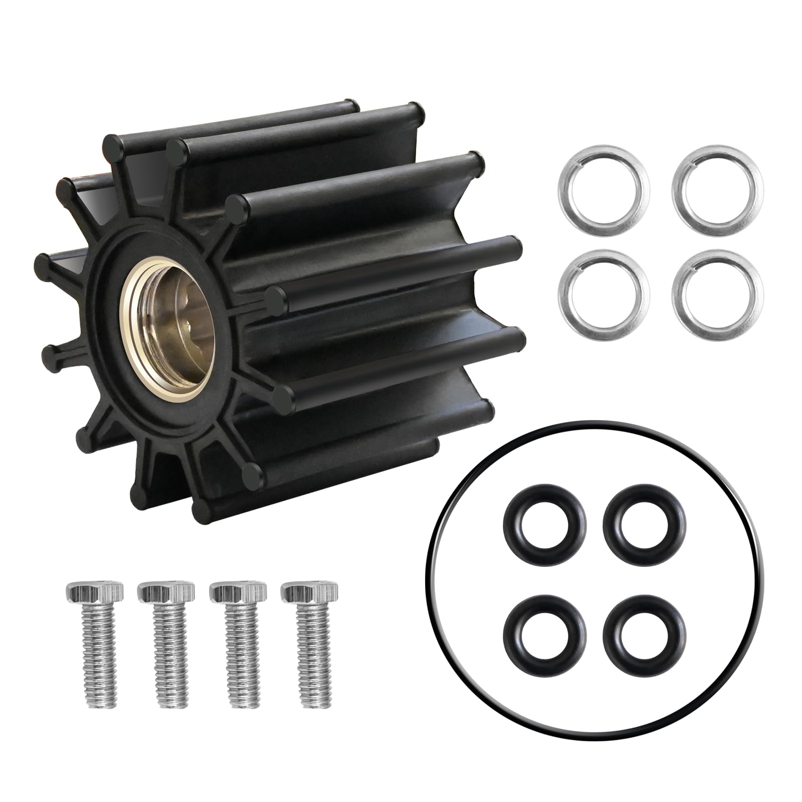 Vanshly,Sea Water Pump Threaded Impeller Repair Kit Replaces Volvo Penta 21700445,Fits V6,V8,5.7Gasoline Engine Models