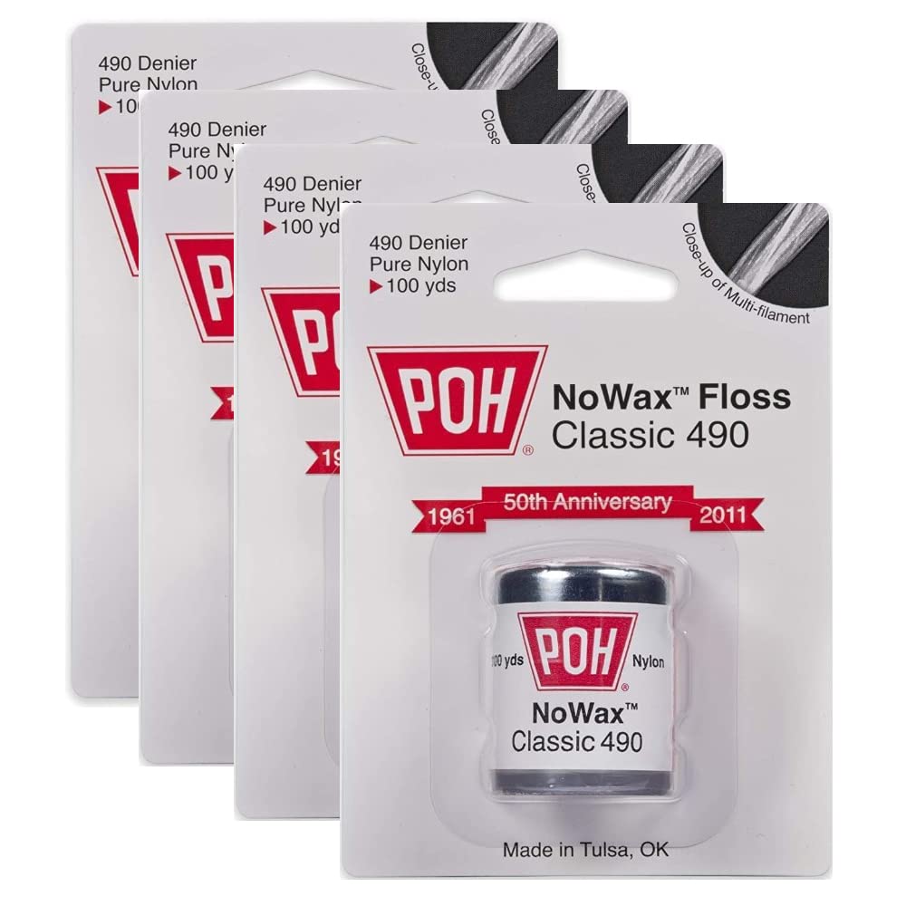 POH Dental Floss Unwaxed  100 Yard- 4 Pack-New