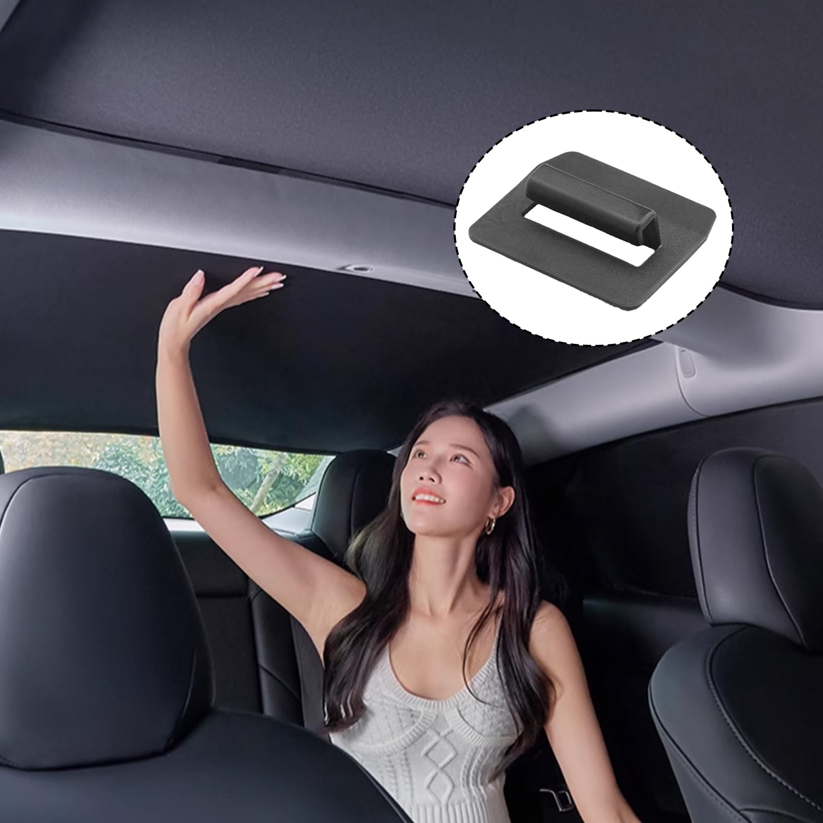 Jaronx Compatible With Tesla Sunshade Clips Model Y Sun Shade Clip Model 3 Sunroof Sunshade Clips Model S Roof Sunshade Insert C