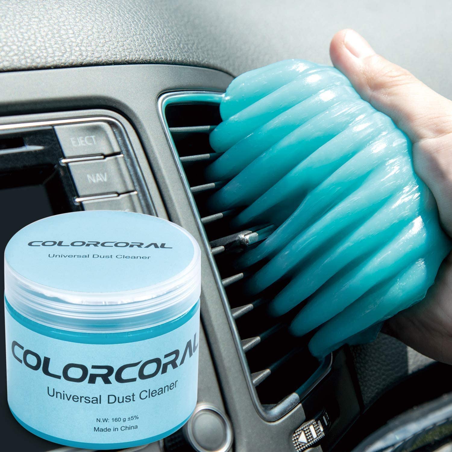Colorcoral Car Cleaning Gel Universal Gel For Car Vent Cleaning Putty Auto Detailing Car Interior Dust Cleaning Kit Car Accessories, Gifts For Adults Men Women Kid Teen 160G Blue