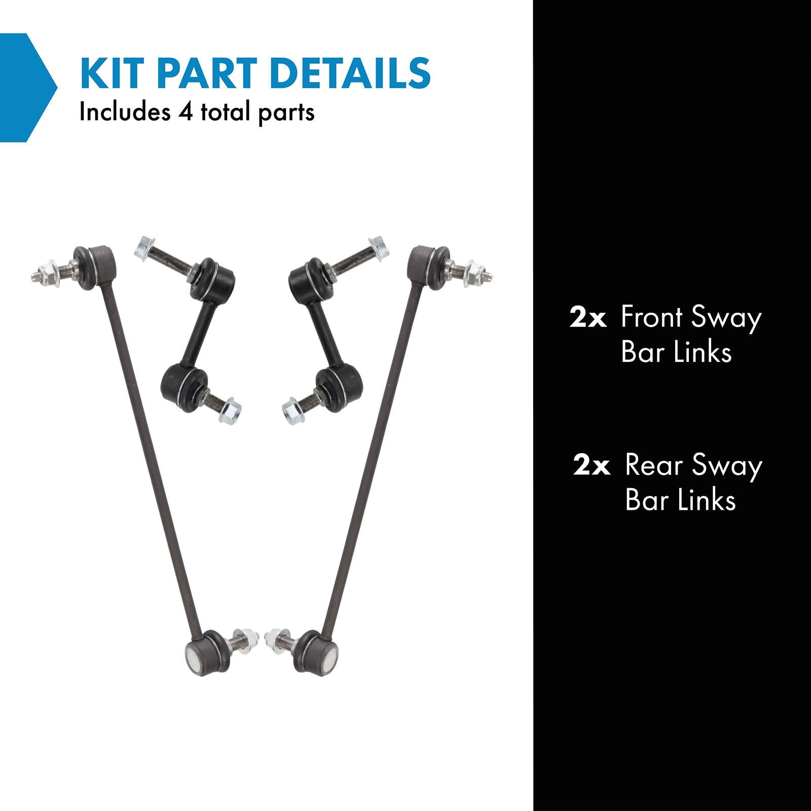 Trq Front & Rear Sway Bar Stabilizer Link Set Compatible With 2015-2019 Hyundai Sonata 2016-2020 Kia Optima