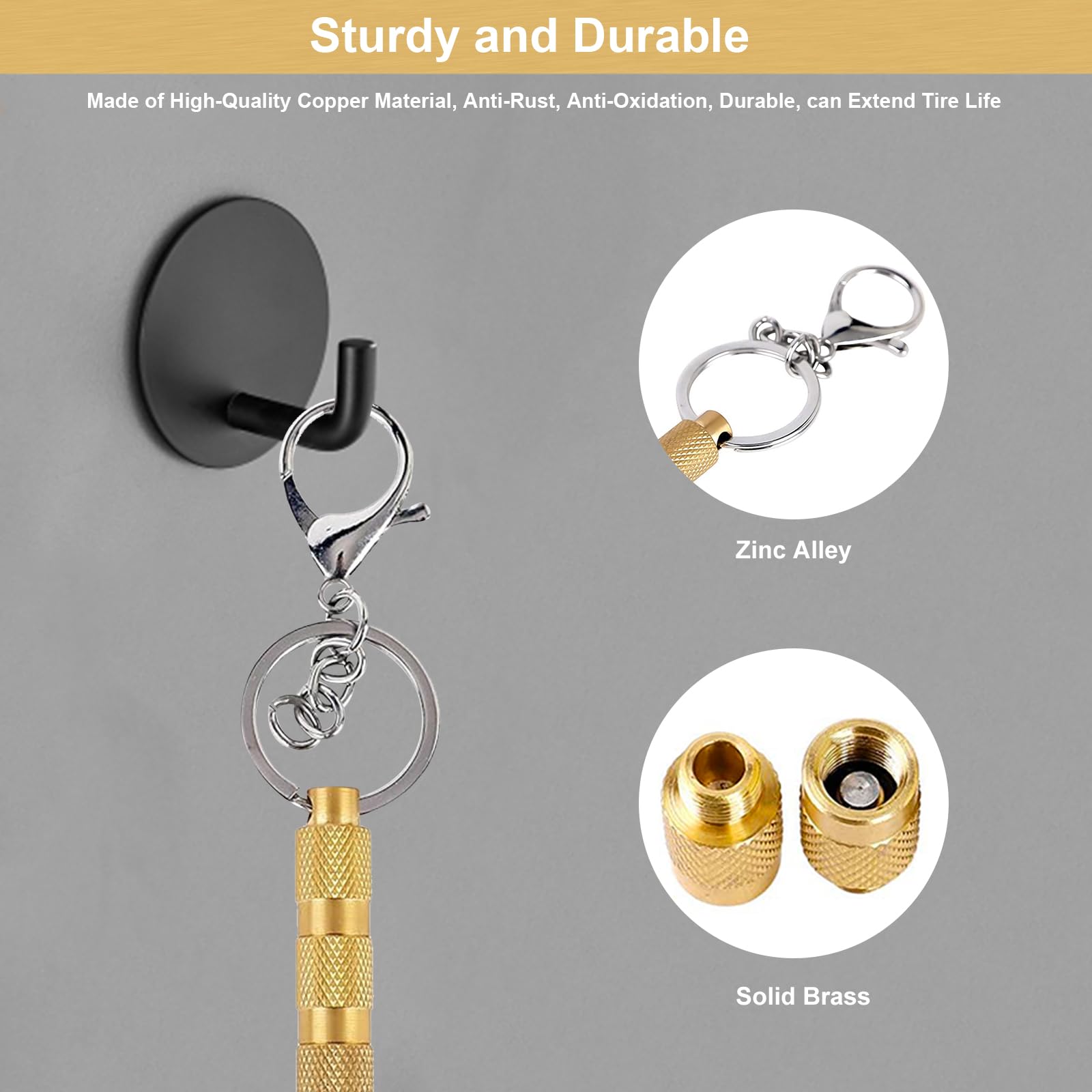 Godeson Tire Deflator,4 In 1 Solid Brass Easy Storage And Using Tire Air Down Tool,Tire Pressure Deflators For Offroad Vehicle