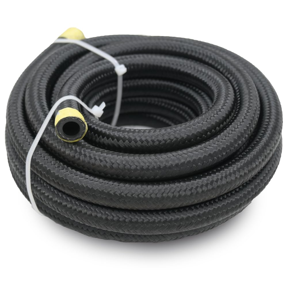 8An Transmission Cooler Line - 8An Fuel Line Hose 20Ft Braided Push Lock Hose 500 Psi High Pressure For Automotive Fuel Systems