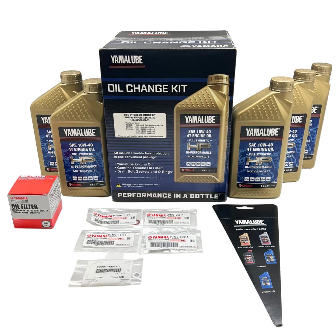 Yamaha Wolverine RMAX 2 / RMAX 4 Yamalube Full-Synthetic 10W-40 Oil Change Kit - LUB-SXSCG-KT-35