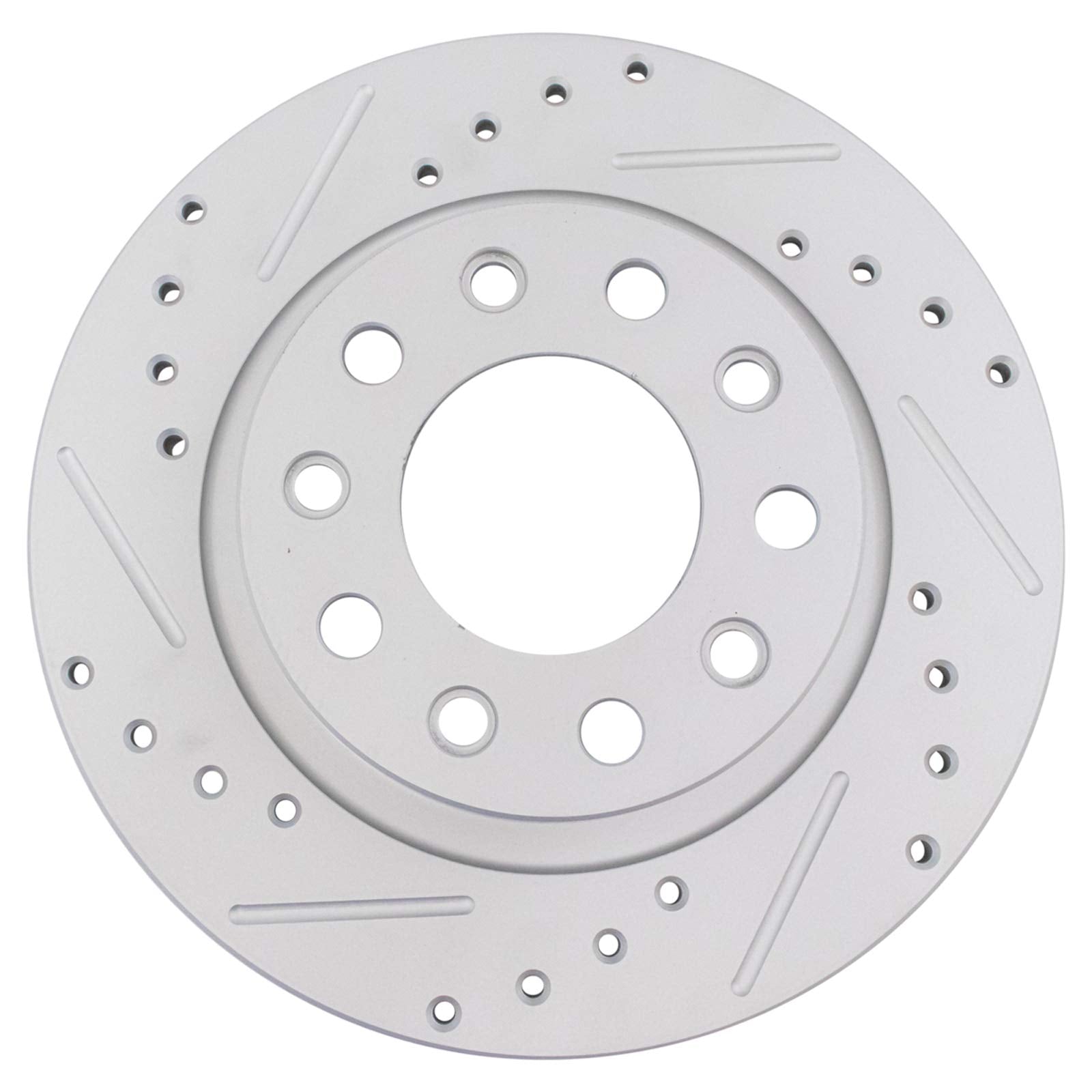 Trq Rear Performance Brake Rotors Set Solid Premium G-Coated Cross Drilled & Slotted Compatible With 2013-2016 Dodge Dart