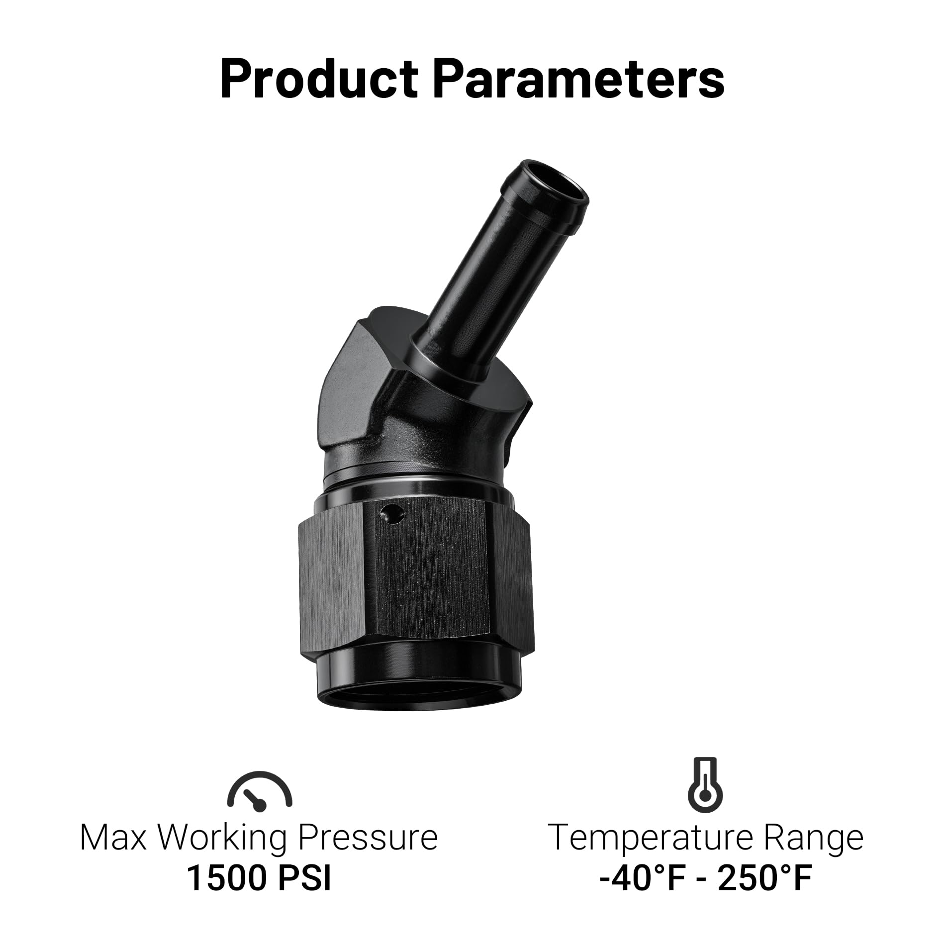Evil Energy 10An Female To 3/8'' Barb Hose Fitting 45 Degree Swivel