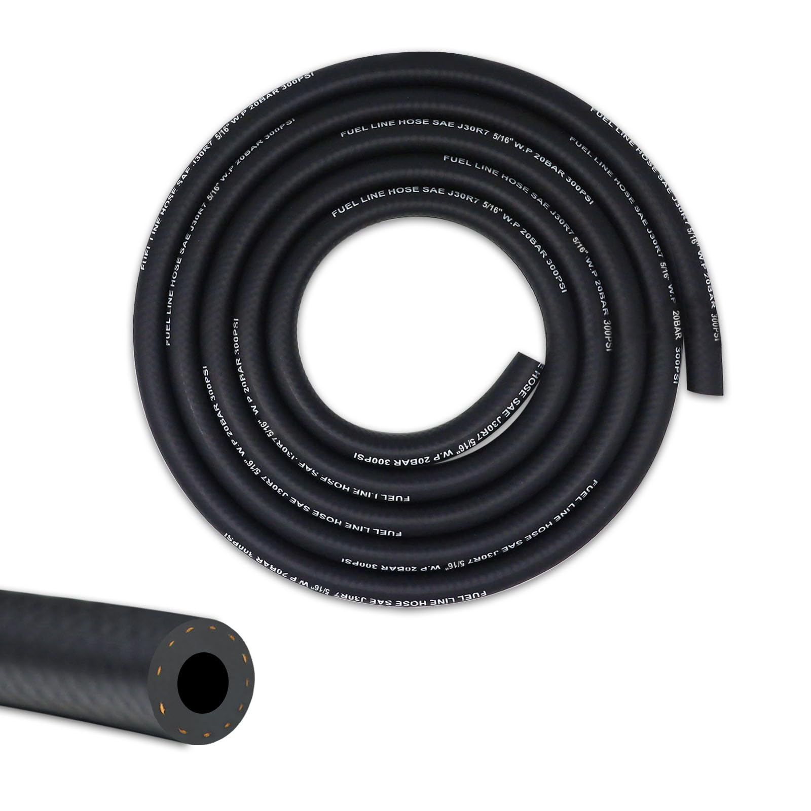 Vwtni 5/16 Fuel Line, Fuel Line Hose 5 Feet, Nbr Rubber Gasoline Tube