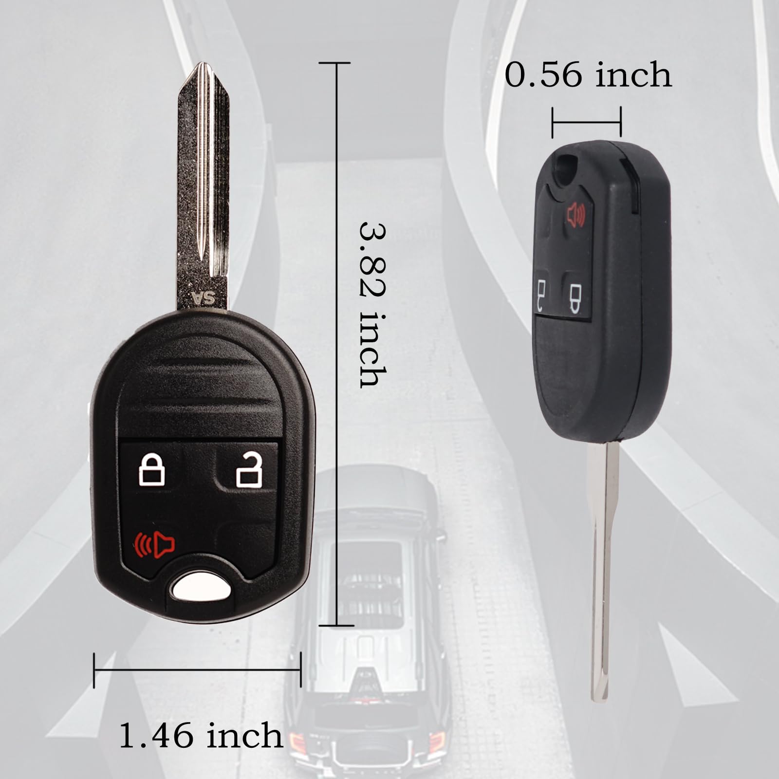 Key Fob Replacement Fits For Cwtwb1U793 Ford F-150 2004-2014 F-250 F-350 2004-2016 F-450 Flex 2009-2017 Explorer 2001-2015 Escap