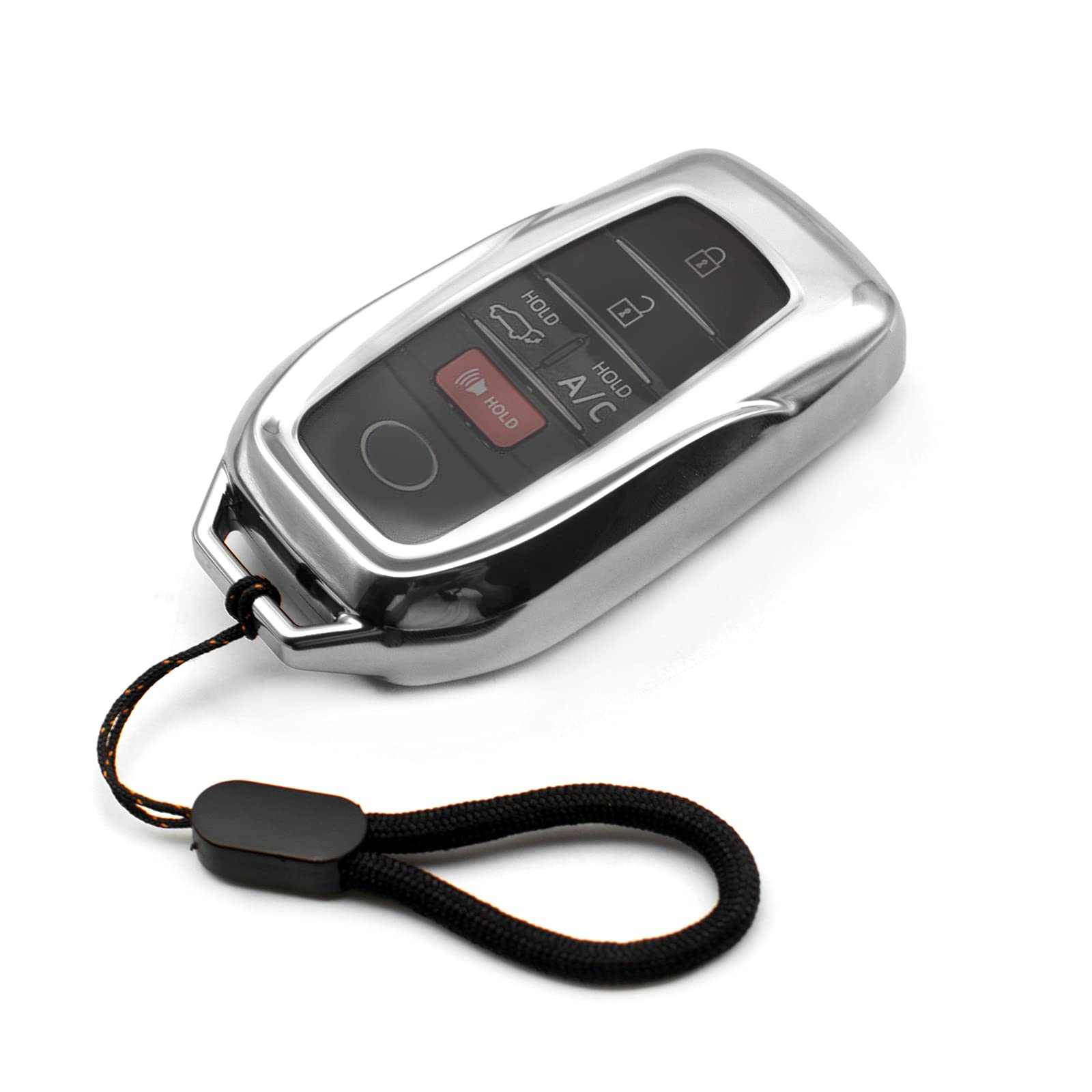 Mechcos Compatible With 2022 2021 2020 Toyota Land Cruiser Sienna Venza Rav4 Prime Mirai Silver Tpu Key Fob Cover Case Remote Ho