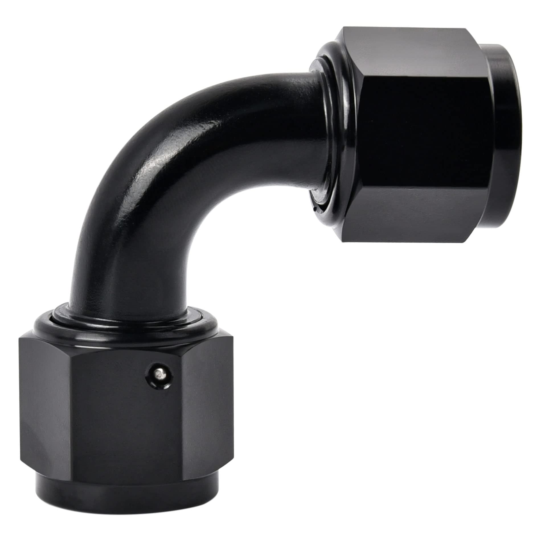 Evil Energy 8An Female To 8An Female 90 Degree Swivel Coupler Union Fitting Adapter Aluminum Black