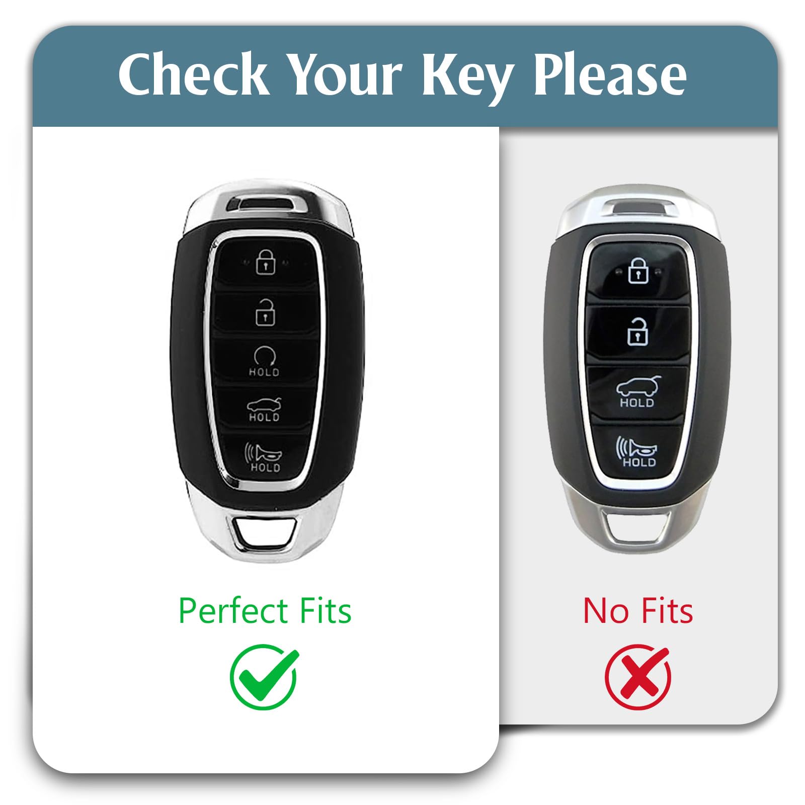 Worcas For Hyundai 5 Buttons Soft Tpu Key Fob Cover Case，Compatible With Hyundai Elantra Sel 2023 Palisade Elantra Gt Accent Kona Santa Fe Veloster Fe(Gray)