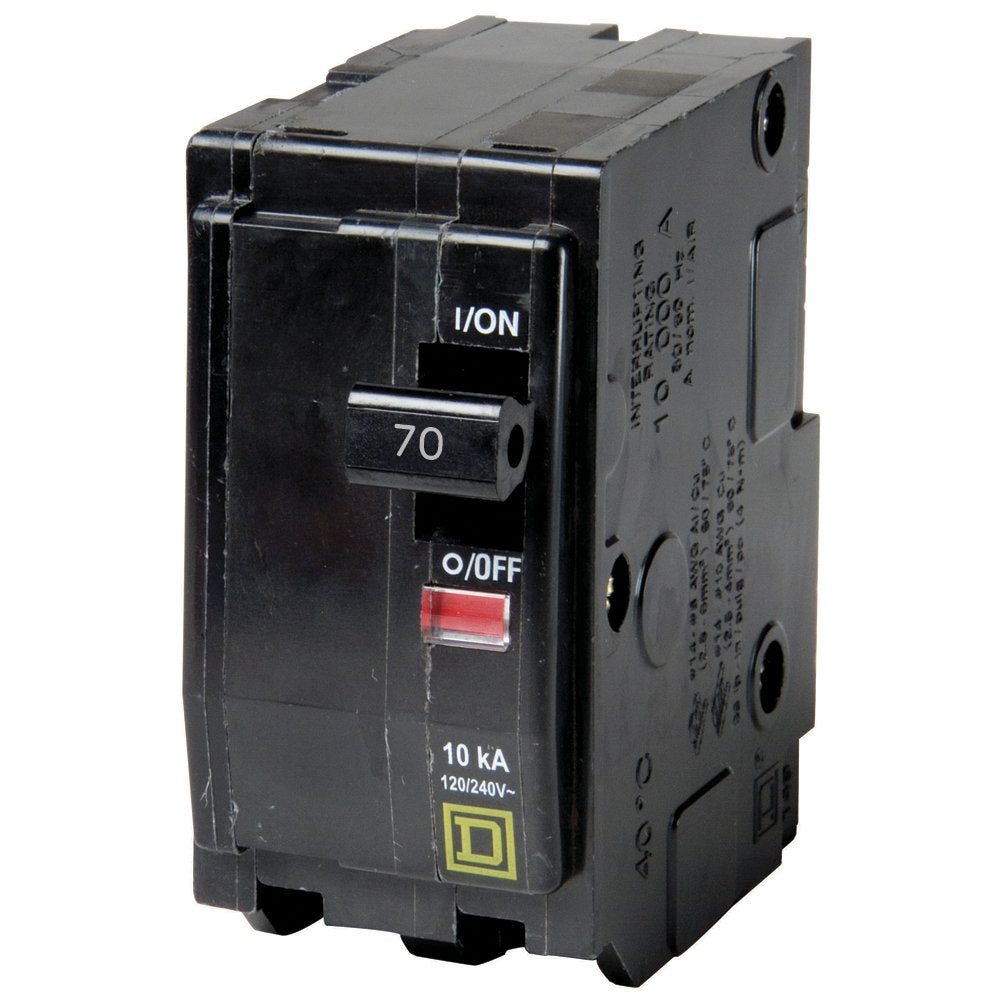Square D By Schneider Electric Qo270 Circuit Breaker, Thermal Magnetic, 2P, 70A