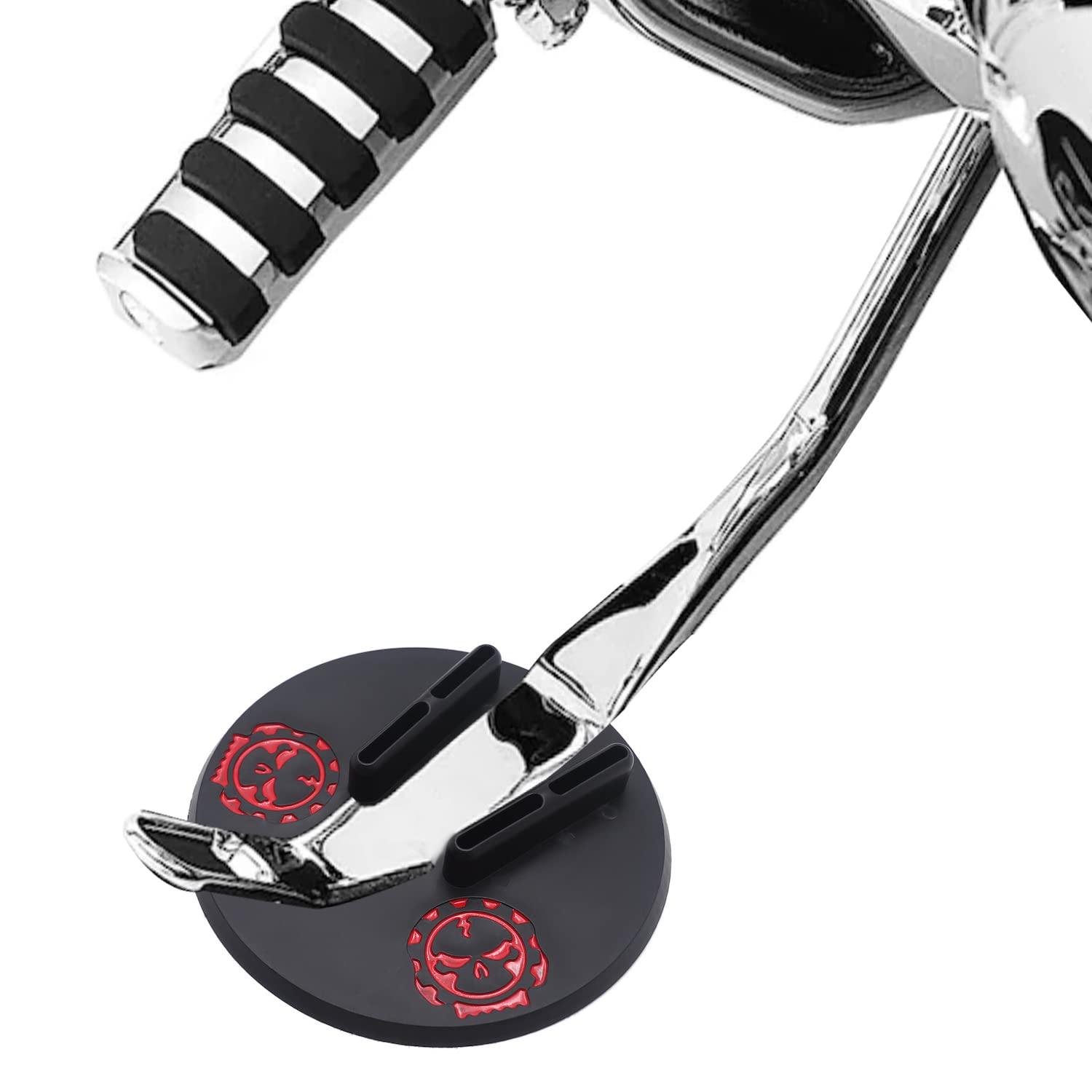 Httmt- Black Round Kickstand Sidestand Jiffy Stand Coaster Pad Compatible With H-D Touring Cruiser Sport Dirt [P/N:Mt253-001-Bk]