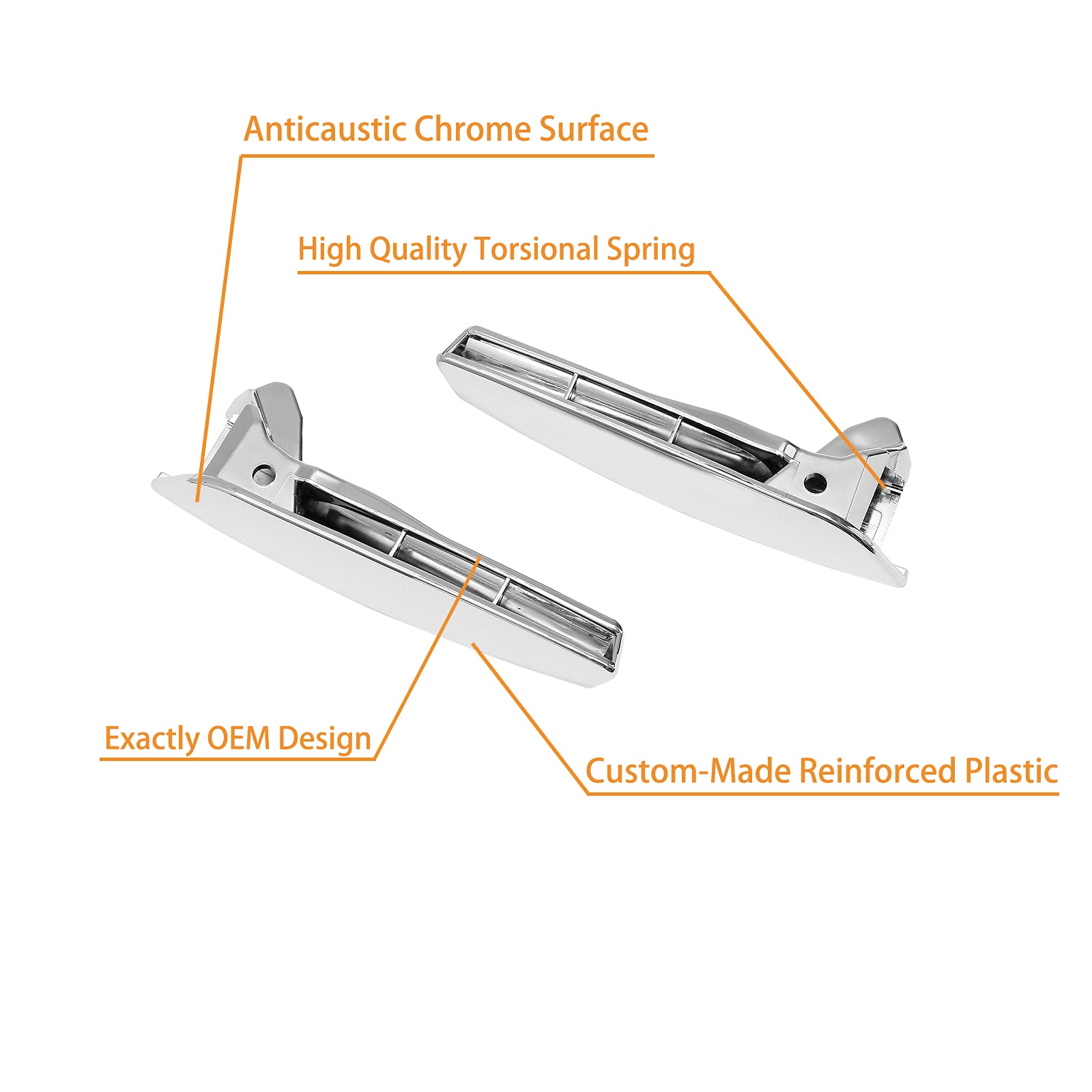 Interior Door Handle Set, Compatible With 2007-2014 Chevy Silverado Tahoe Avalanche Cadillac Escalade Gmc Yukon, Chrome Front In