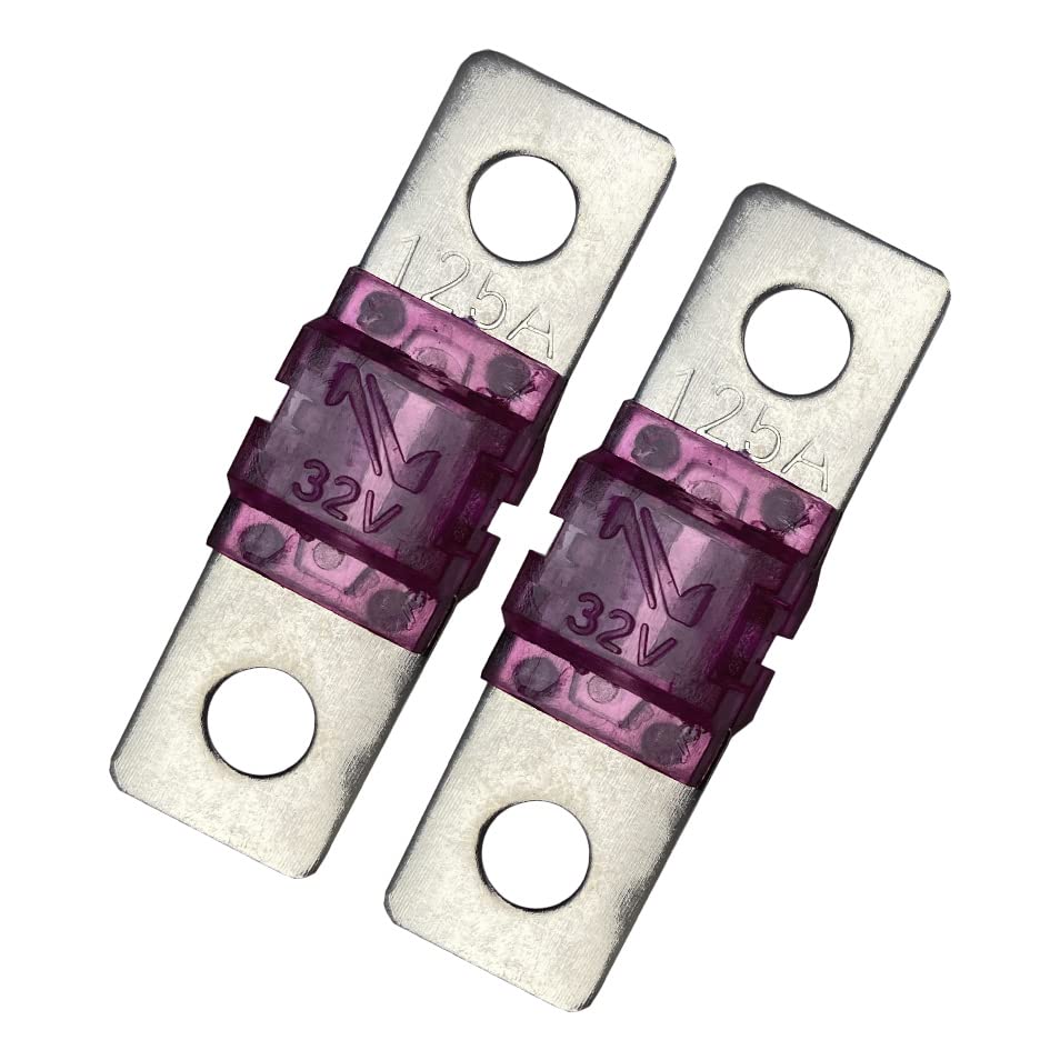 F.S.P Midi/Ami 125A 125 Amp, 32V Fuse For Automotive Marine Audio Video System Electronics Bolt On 2 Pack (125 Amp), Multicolore