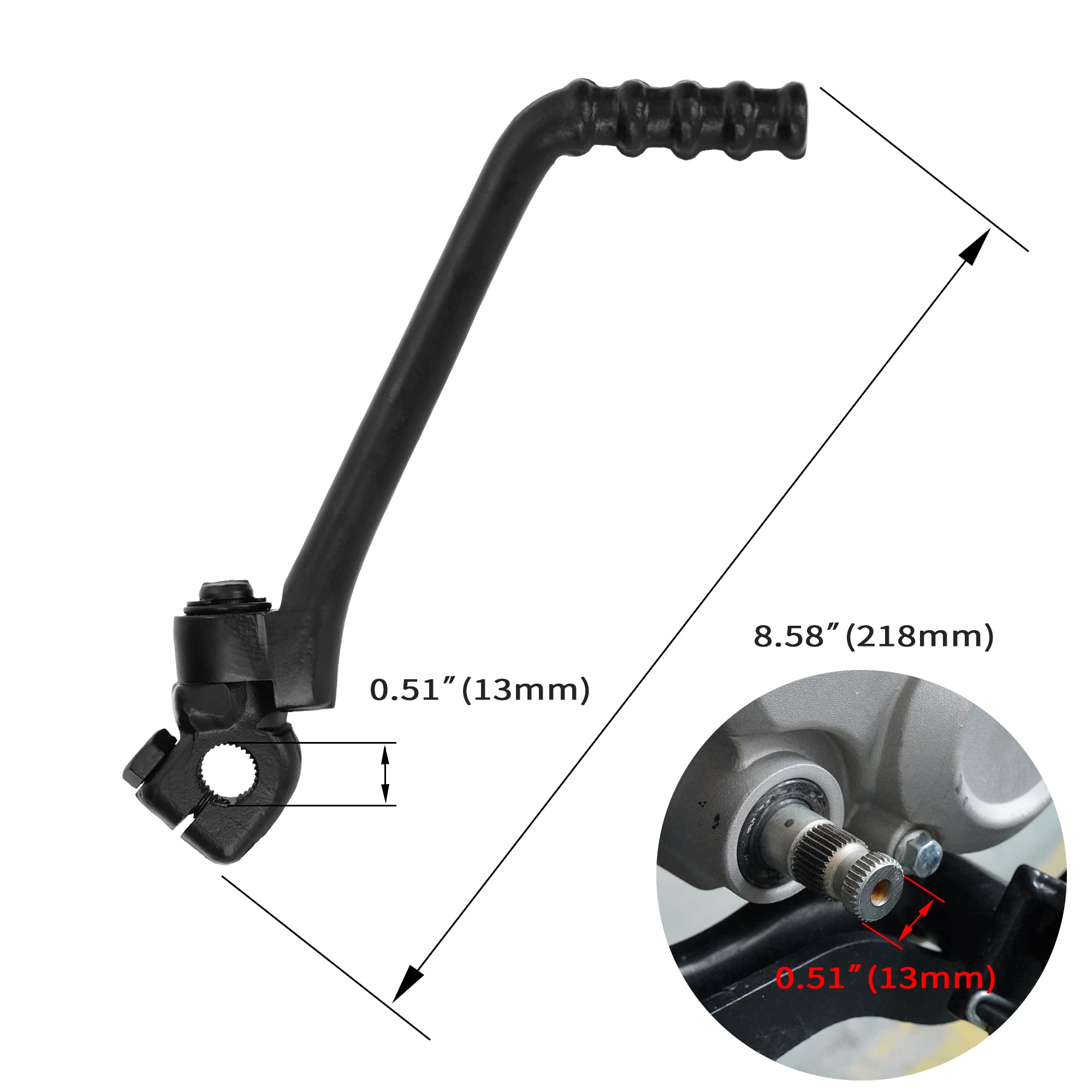 WEIYINGSI 13mm Kick Starter Pedal Lever for 50cc 70cc 90cc 110cc 125cc Engine Pit Dirt Bike Motorcycle Lifan YX SSR XR50 CRF50 T