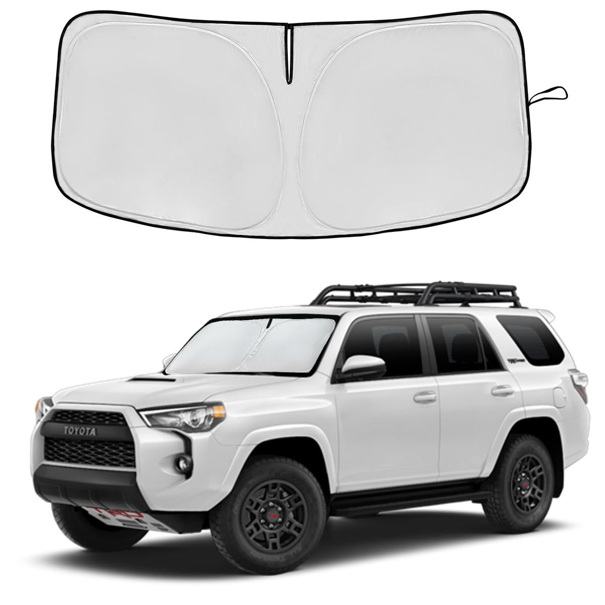 Windshield Sun Shade For Toyota 4Runner 2010-2024 2025 Front Window Shade Custom Fit 4Runner Sun Visor Foldable Shade Blocks Uv