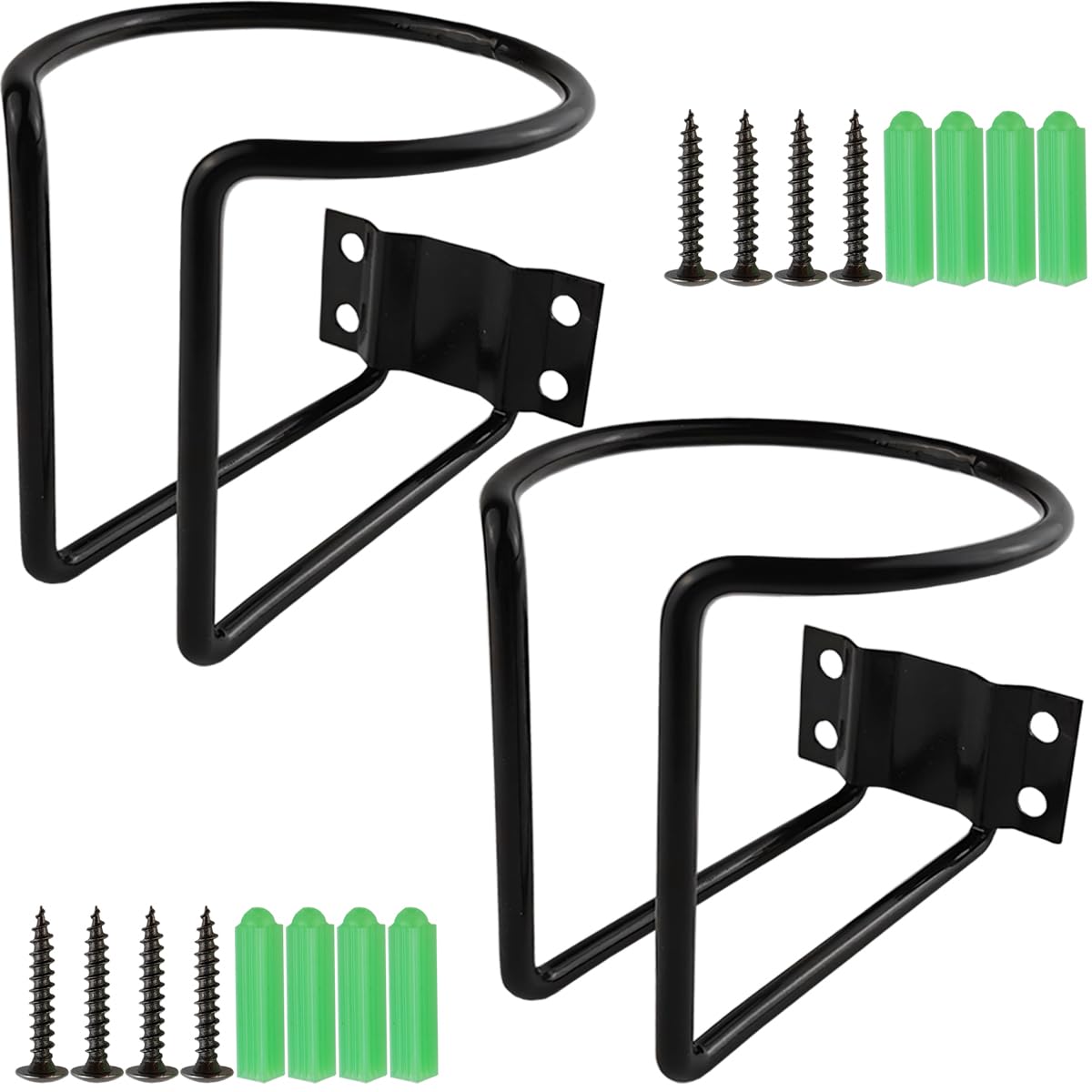 TIHOOD 2PCS Boat Cup Holder,Stainless Steel Universal Drink Holders,Black Coating Ring Cup Holders,Suitable for Boat,Truck,RV,Tr