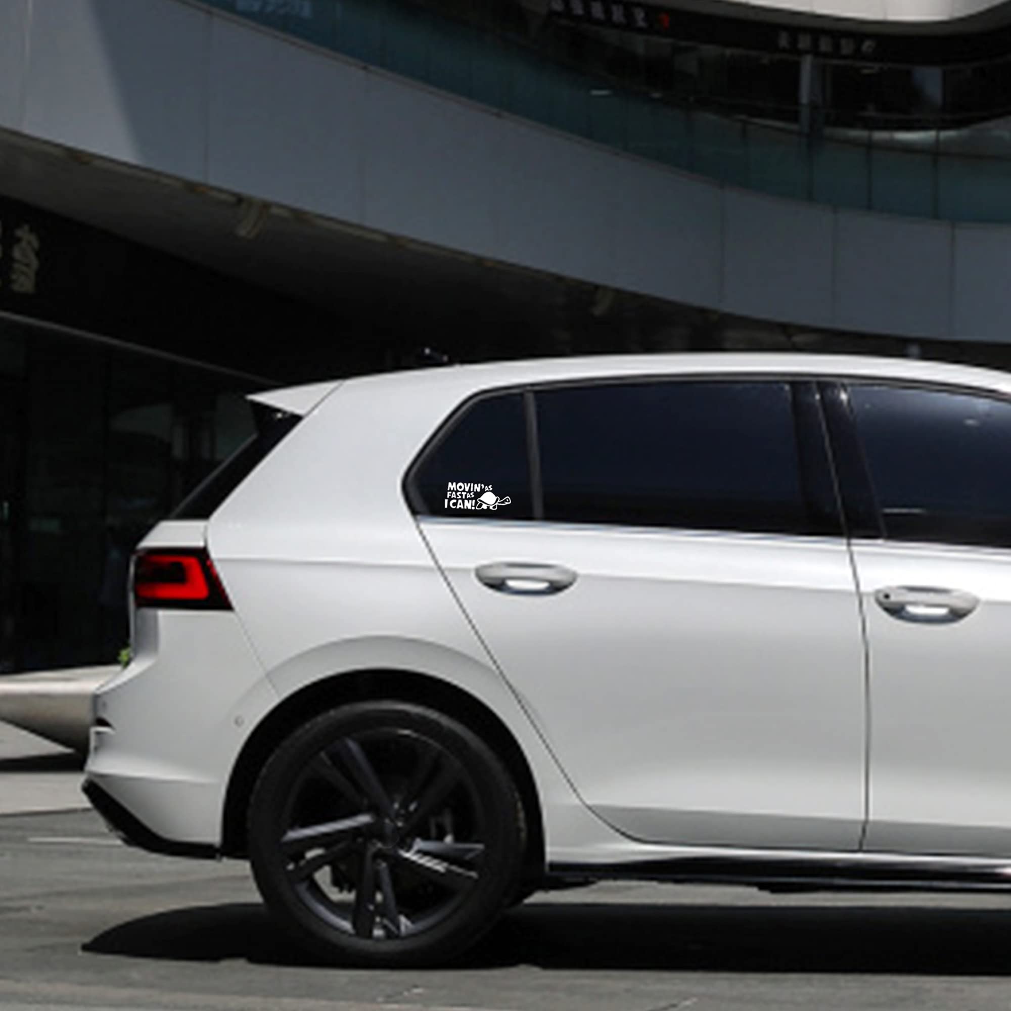 Tomall 2Pcs 5.9 Inch Moving As Fast As I Can Turtle Stickers For Car Waterproof Funny Self-Adhesive Vinyl Decals For Car Truck S