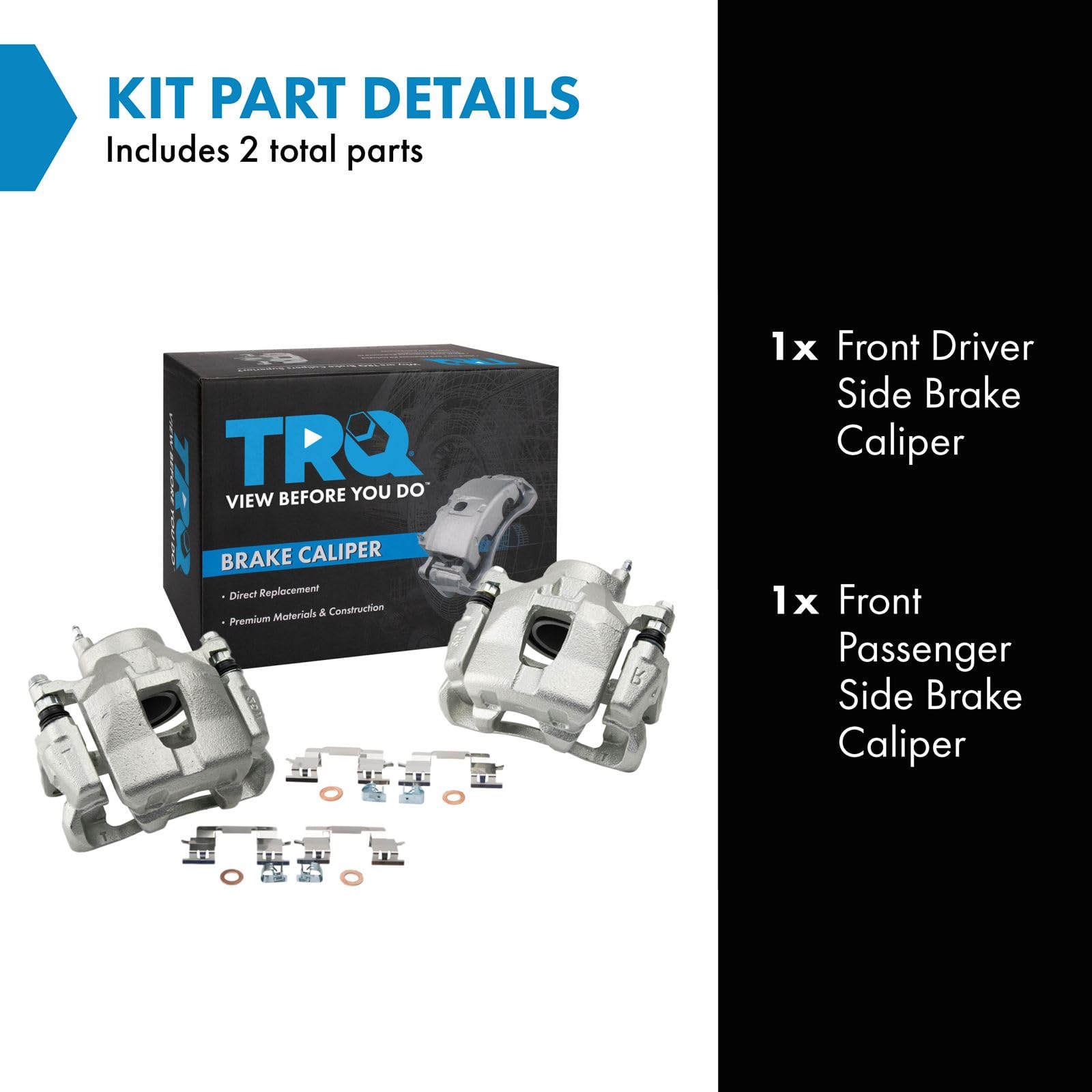 Trq Front Brake Caliper Set Compatible With 2005-2010 Scion Tc 2000-2005 Toyota Celica