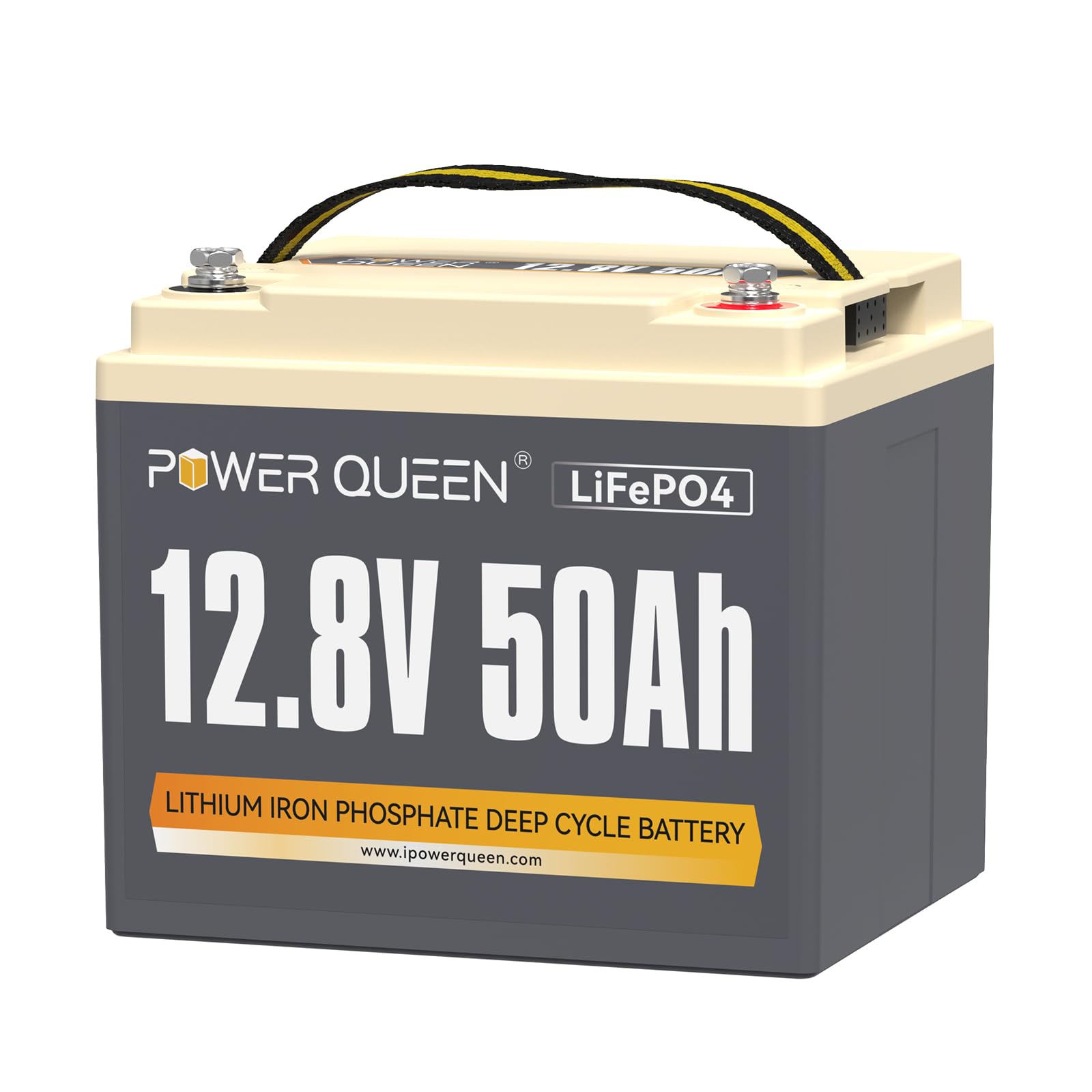 Power Queen 12.8V 50Ah Lifepo4 Battery Upgrade, Grade A Lithium Battery Cells With 50A Bms, Up To 15000 Cycles, Portable & Light
