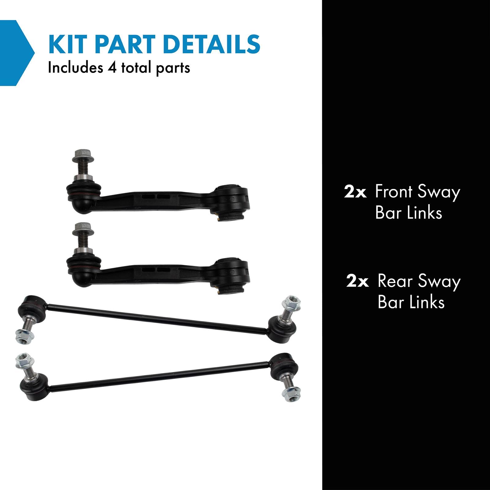 Trq Front & Rear Sway Bar Stabilizer Link Set Compatible With 2011-2017 Bmw X3 2015-2018 X4