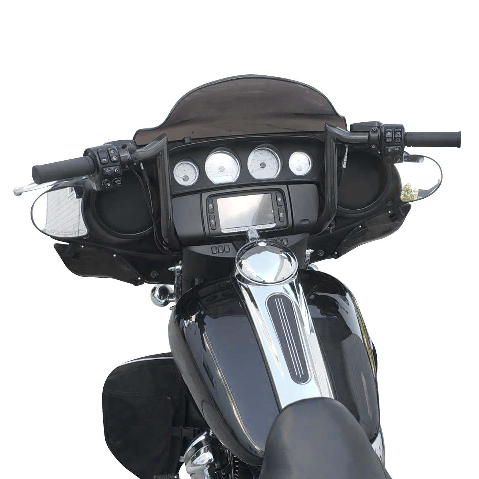 Mofun 10' Rise Ape Hangers Handlebar Monkey Bar Compatible With 1986-2023 Harley Touring Street Glide Electra Glide Flhx Flht Models With Batwing Fairng Gloss Black