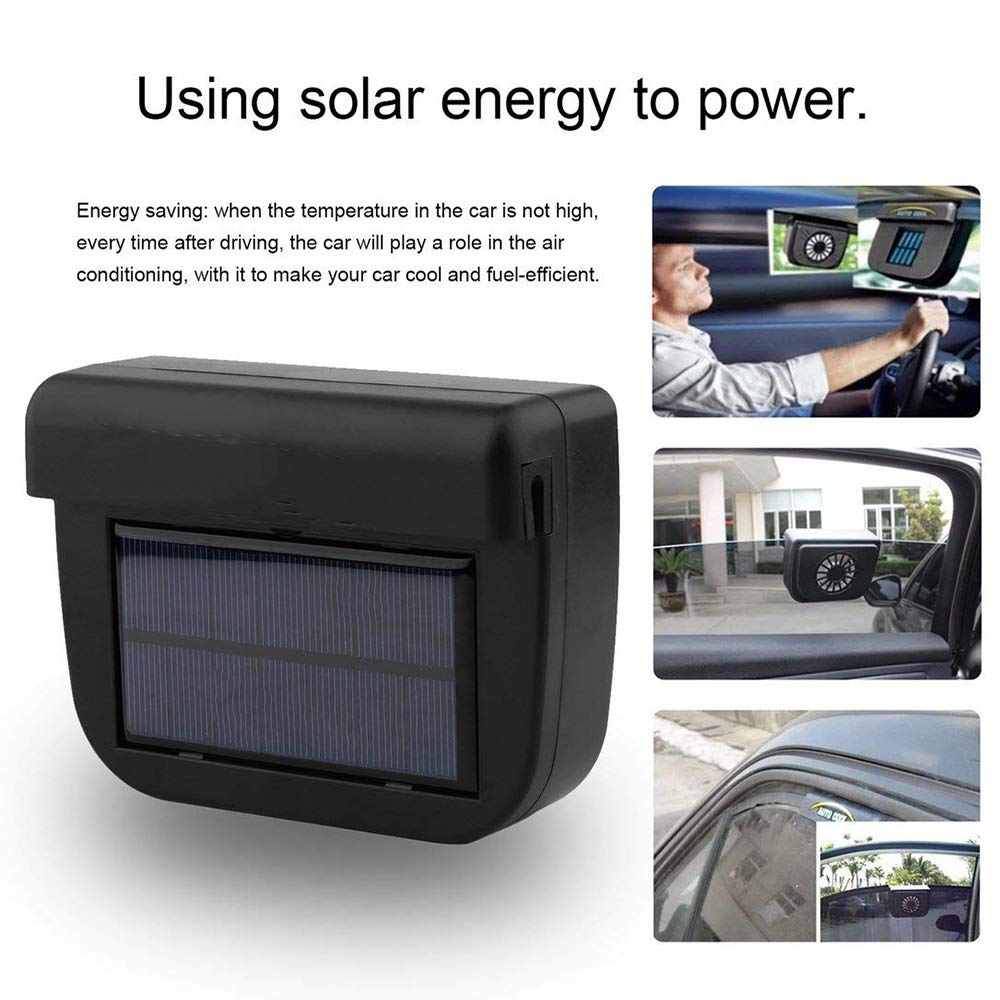 Solar Powered Car Ventilator Window Solar Exhaust Radiator Fan, Window Windshield Auto Air Vent Cooling Fan System Cooler