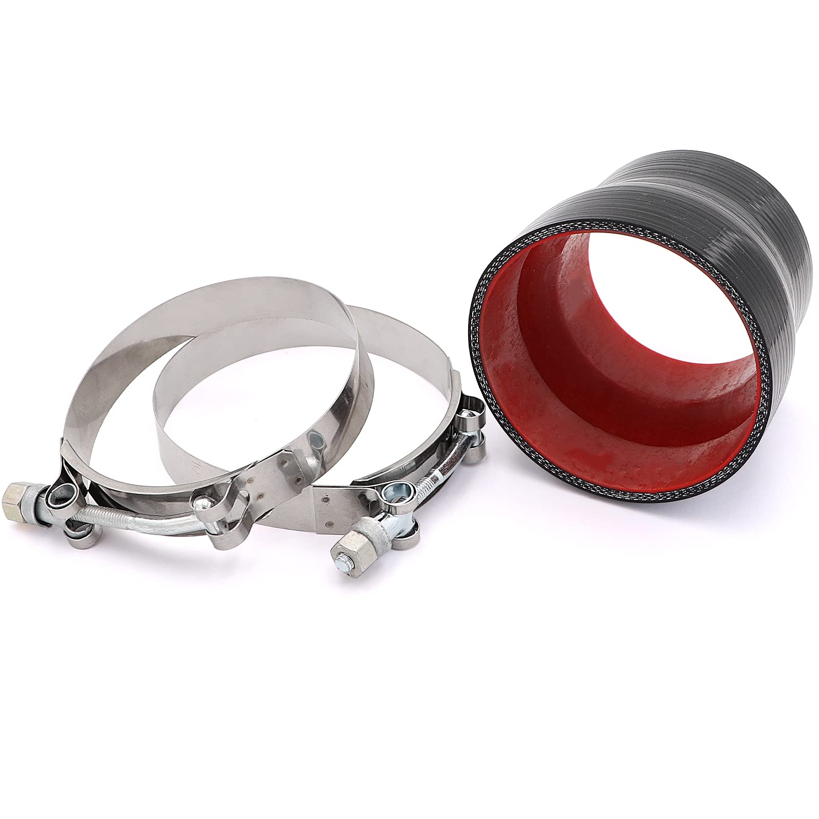 Straight Reducer Coupler Silicone Hose Id 3Inch To 3.5Inch 4-Ply With Stainless Steel T-Bolt Clamp For Turbo/Intercooler/Intake