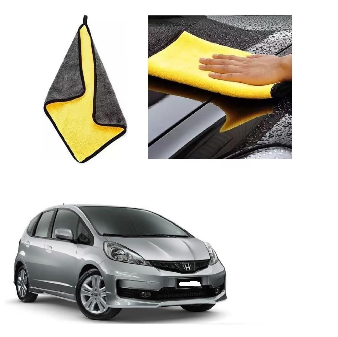 Car Cleaning and DetailingDual Sided Microfiber Cloth 600 GSM 40cm x 40cm (Pack of 2) Suitable for Jazz Type1