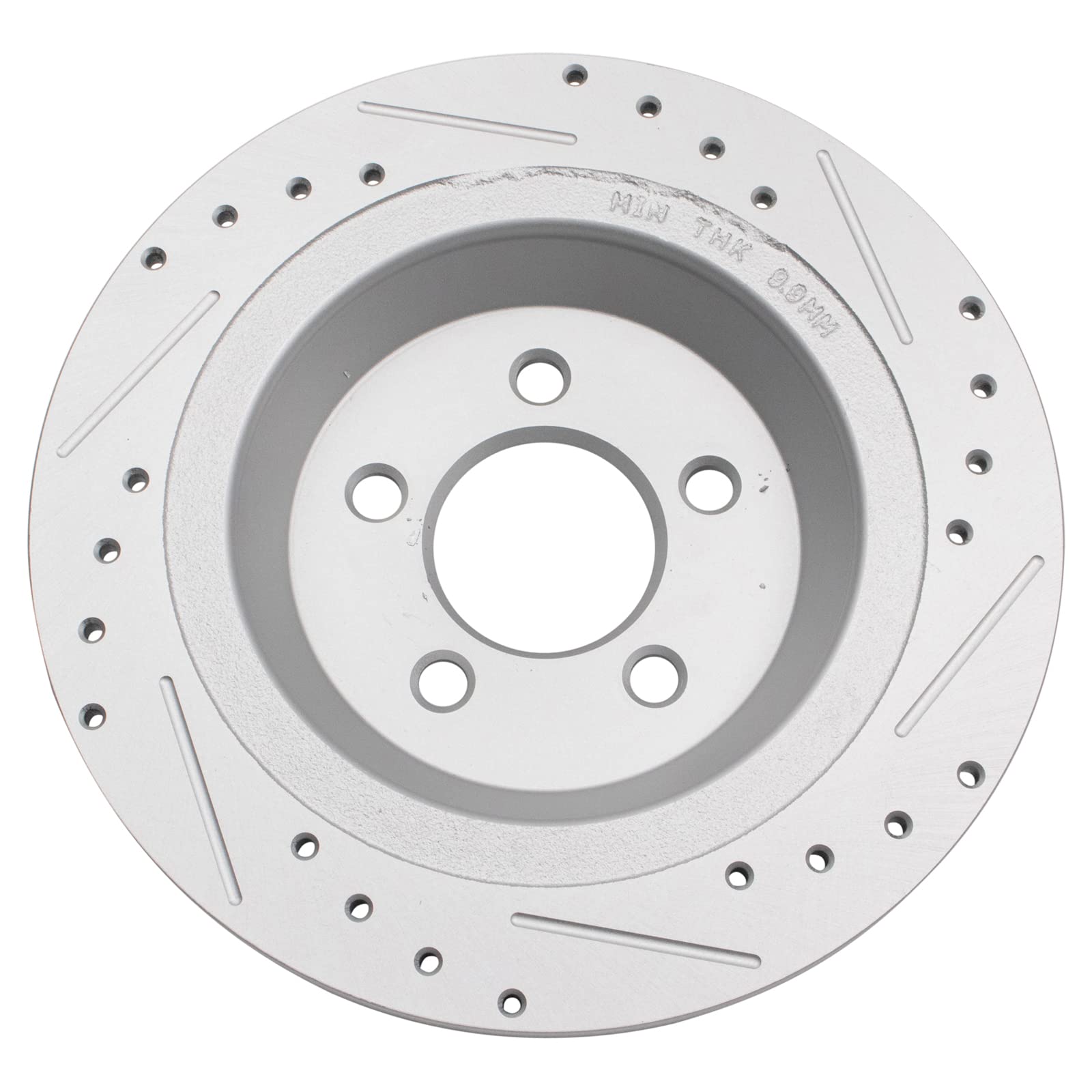 Trq Rear Performance Brake Rotors Set Solid Premium G-Coated Cross Drilled & Slotted Compatible With 2015-2023 Ford Mustang