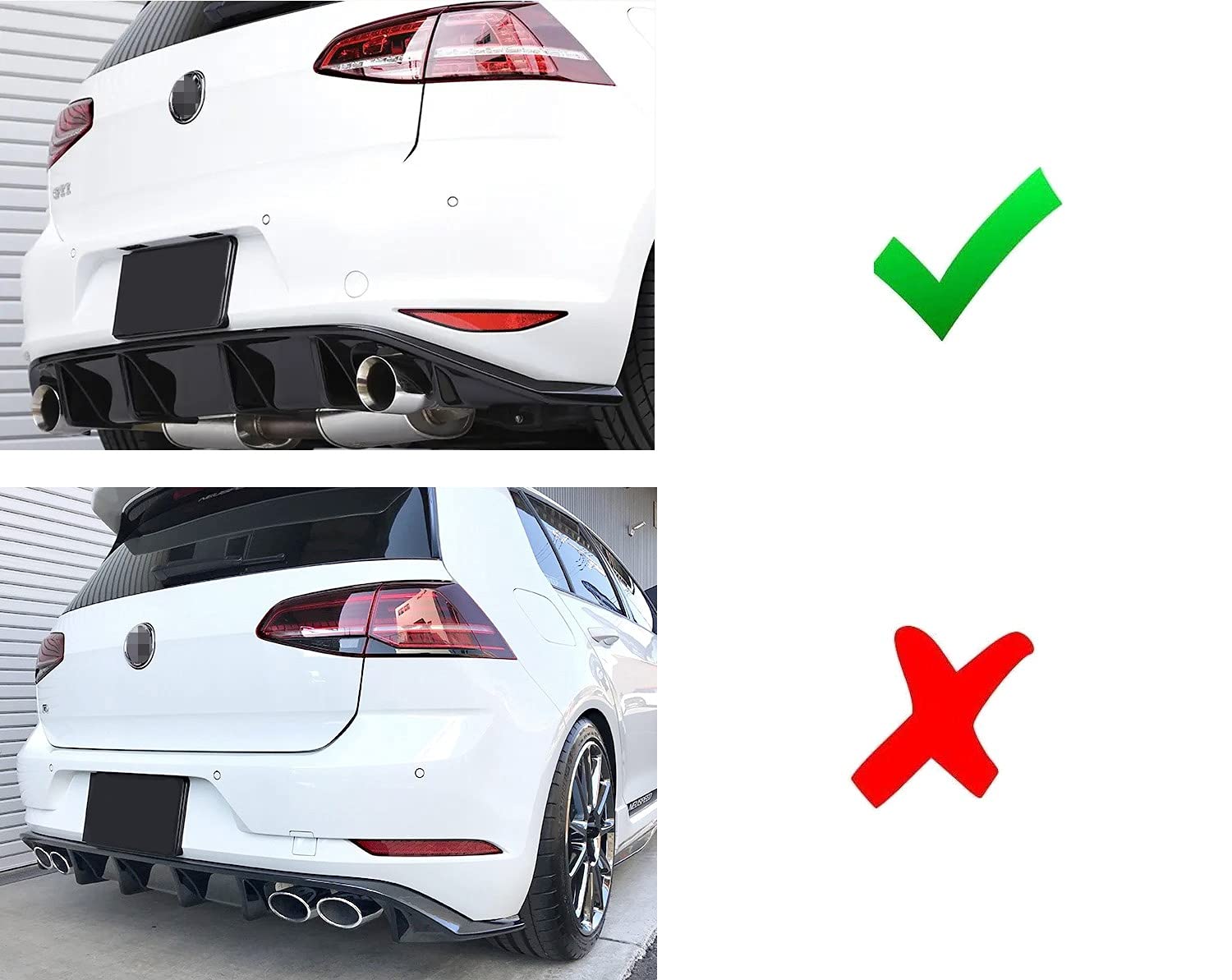 Ijdmtoy Dark Red Lens Rear Bumper Reflector Lenses Compatible With Volkswagen 2015-2019 Mk7 Gti, E-Golf, Golf-R, Oe-Spec Lh Rh Assembly