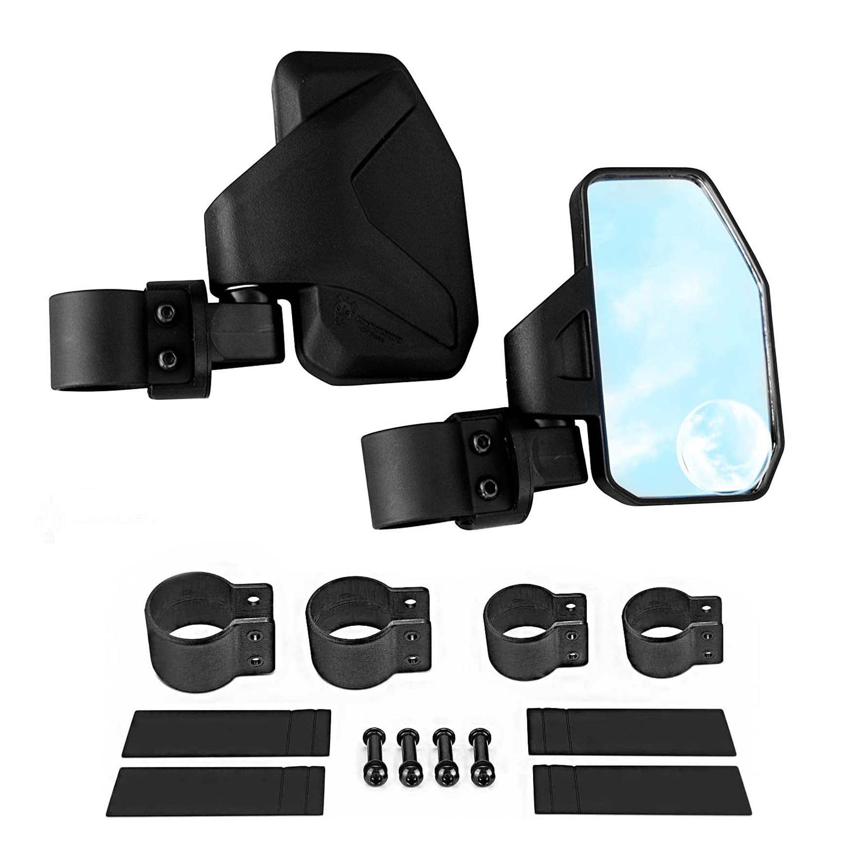Chupacabra Offroad - Rear View/Side Utv Mirrors With Spot Mirror - High Impact Right & Left Side Mirror Kit For 1.6'' - 2'' Roll
