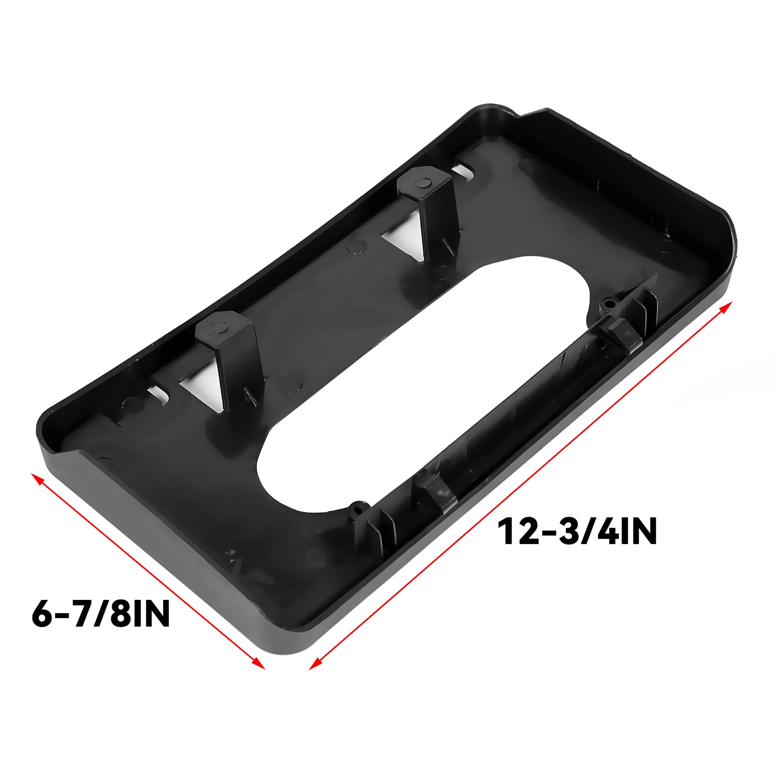 Ecotric Front Bumper License Plate Frame Holder Compatible With 2009-2014 Ford F150 Replacement For 9L3Z-17A385-A 9L3Z17A385A Fo1068134, License Plate Mounting Bracket Holder Cover Black