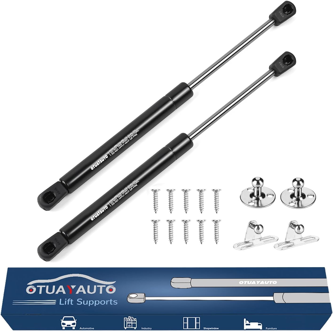 Otuayauto 12 Inch Gas Struts - 58N/13Lbs Universal Lift Support C1602716 - Gas Shocks For Tool Box Shock, Truck Cap Strut, Hydra