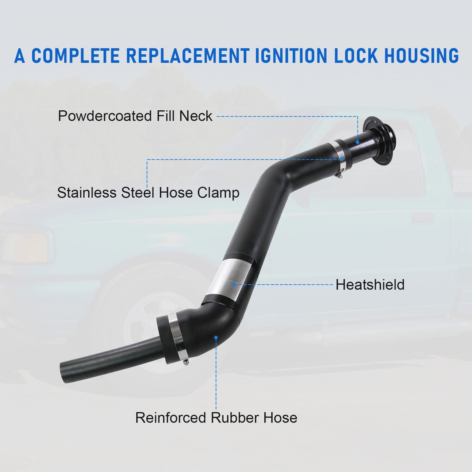 LDMINDA Gas Tank Fuel Filler Neck Hose Replacement For Ford Ranger 1993-1997 and For Mazda B2300, B3000, B4000 1994-1997 Non - F