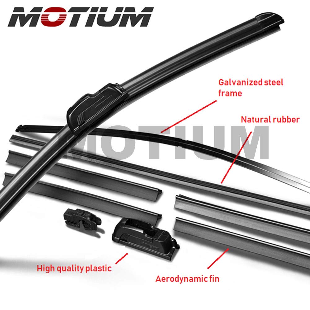 Motium Oem Quality Premium All-Season Windshield Wiper Blades (21''+21'' Pair For Front Windshield)