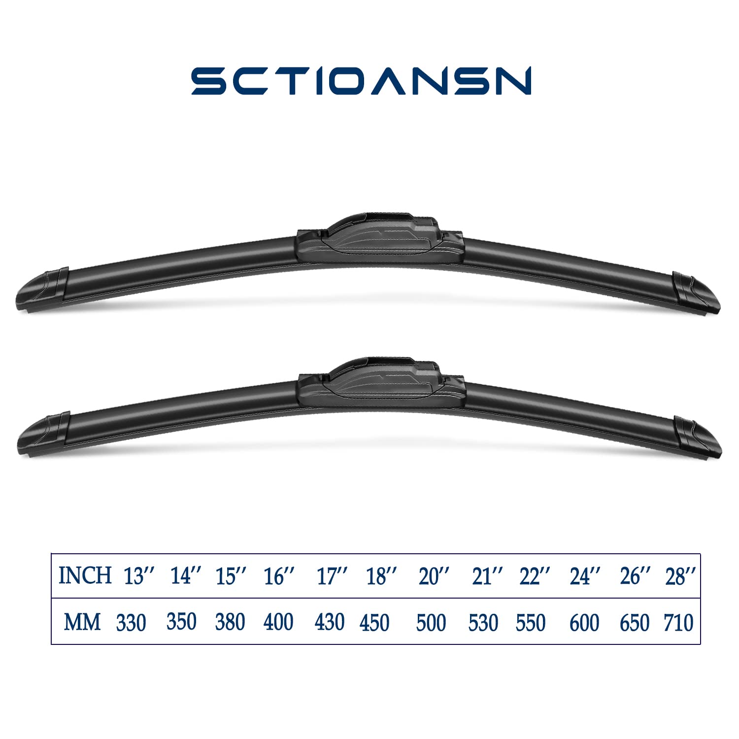 sctioansn 3 Wipers Set for Lexus CT200h 2011-2017, 26"/18"/8A, AA Grade Rubber, J-Hook, Front & Rear