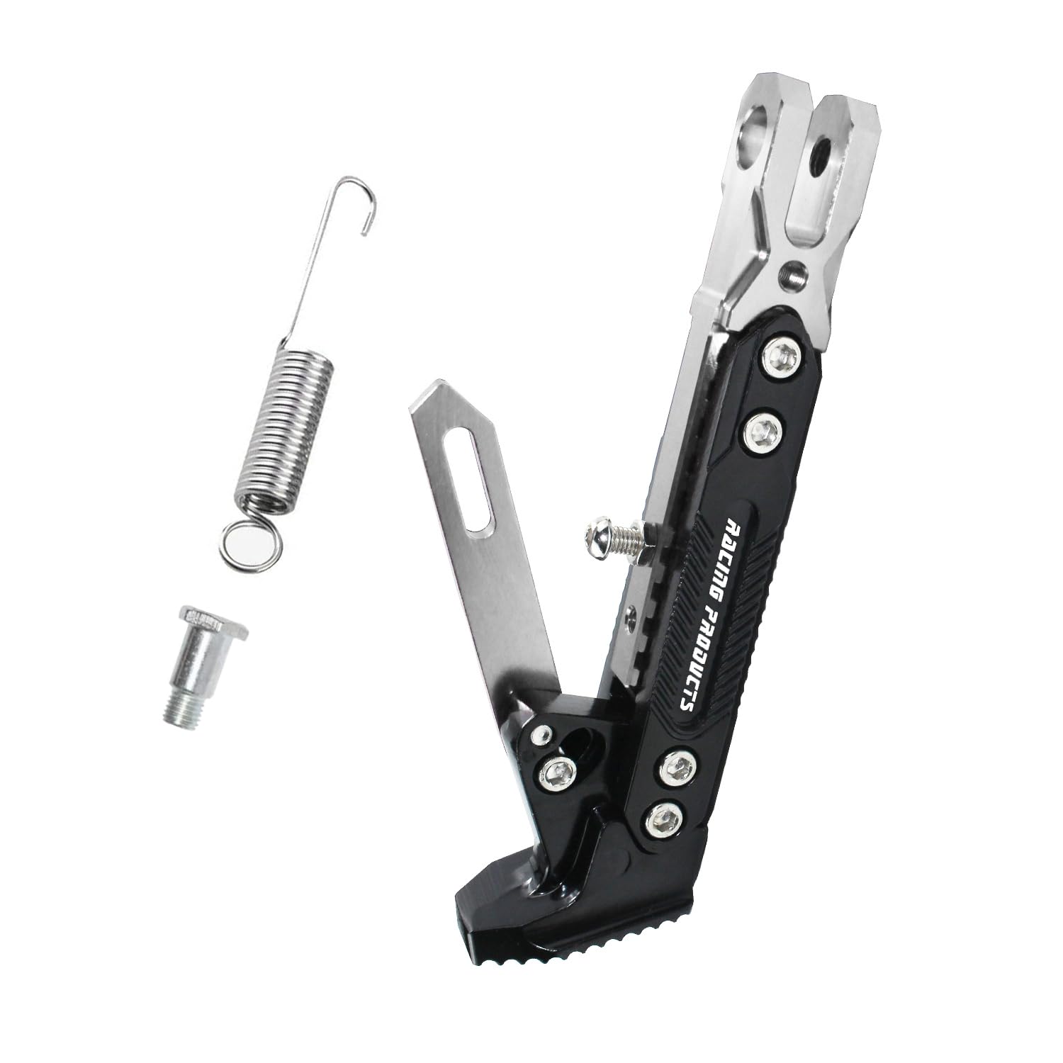 GWH Motorcycle Universal Kickstand Adjustable Modified CNC Aluminum Alloy Adjustable Tripod Holder Kickstand Foot Side Support S